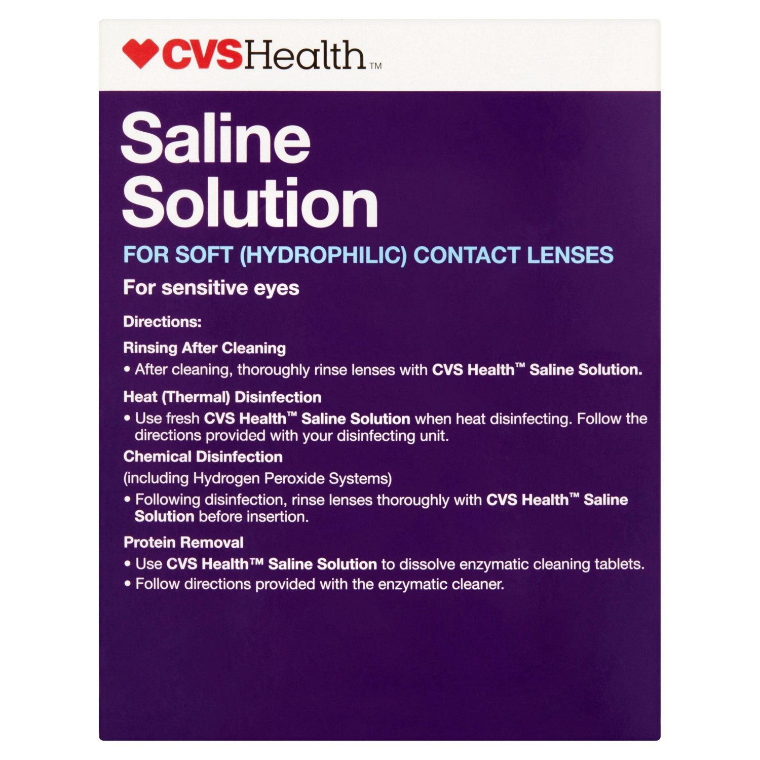 slide 6 of 6, CVS Health Saline Solution For Soft Hydrophilic Contact Lenses, 2Ct, 12 Fl Oz, 1 ct