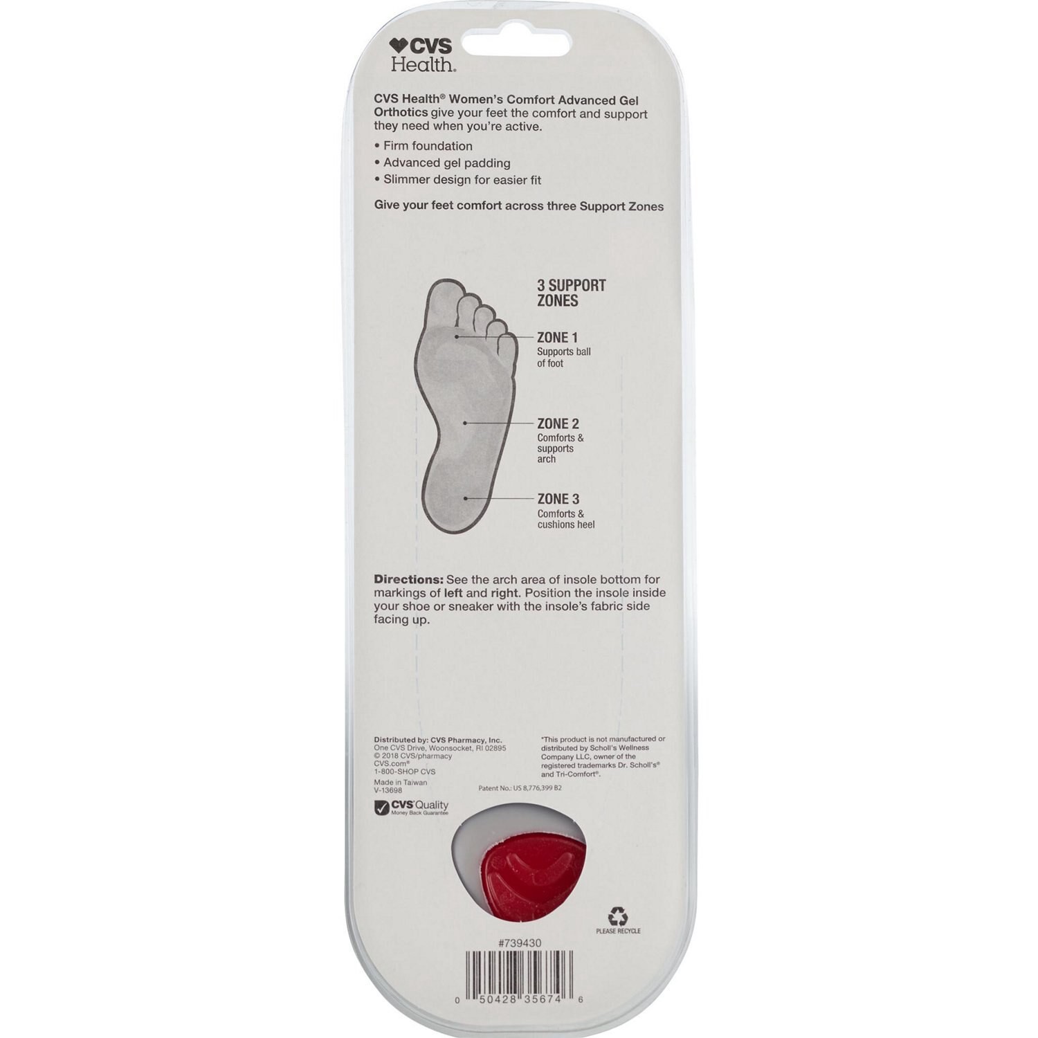 slide 3 of 3, CVS Health Women's Advanced Gel Orthodics, Sizes 6-10, 1 Pair, 1 ct