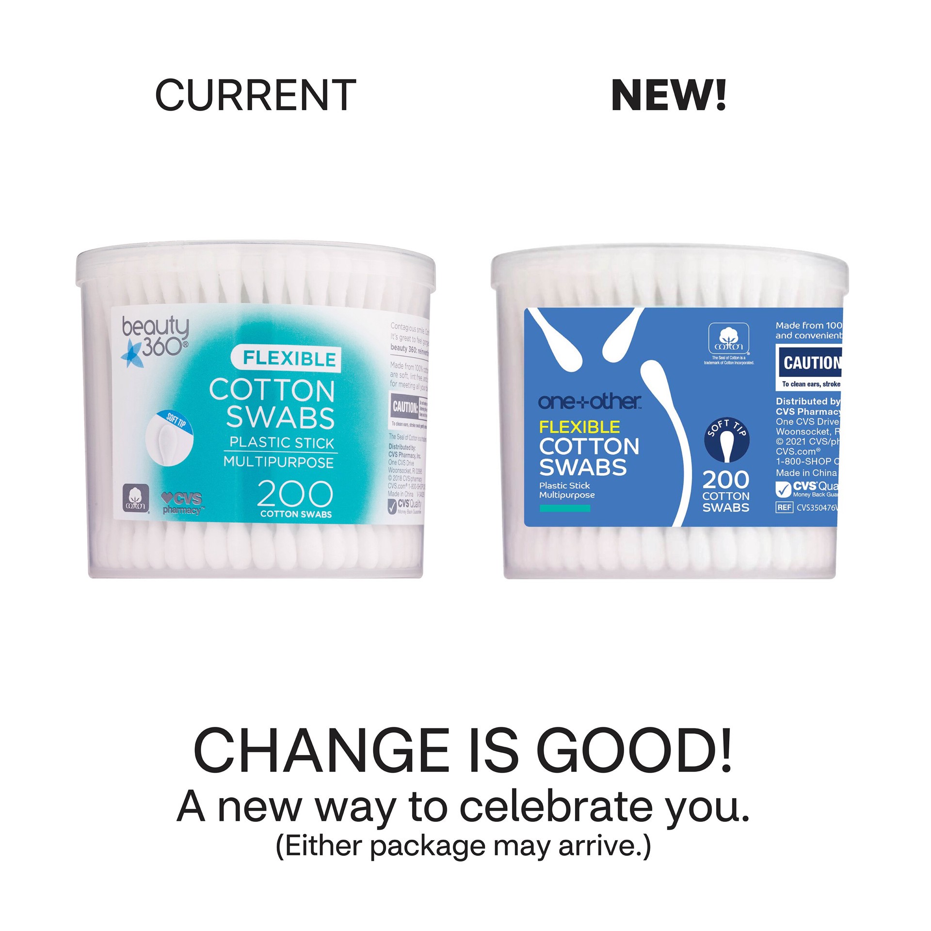 slide 2 of 3, One+Other Flexible Cotton Swabs, 200Ct, 200 ct