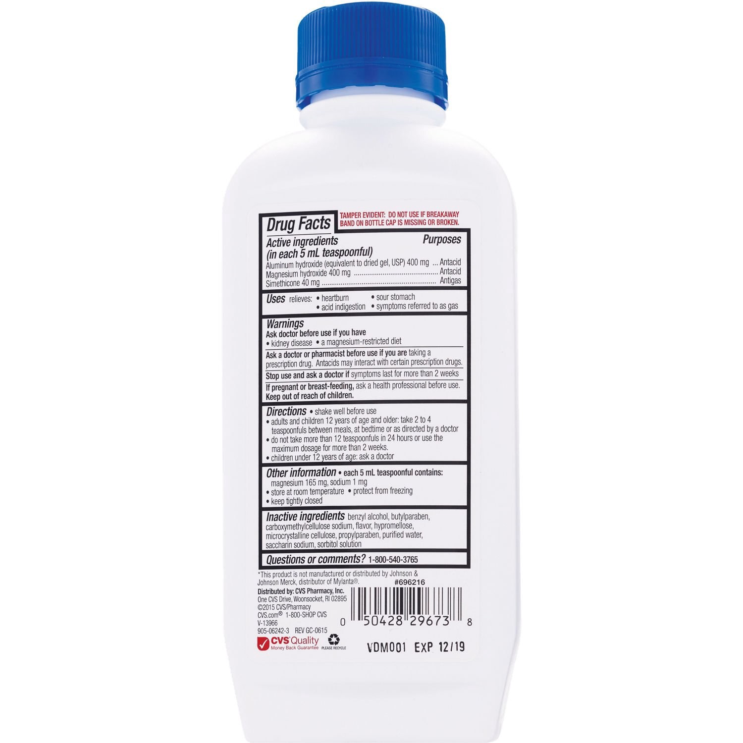 slide 3 of 3, CVS Health Maximum Strength Antacid Liquid, Mint, 12 Oz, 1 ct