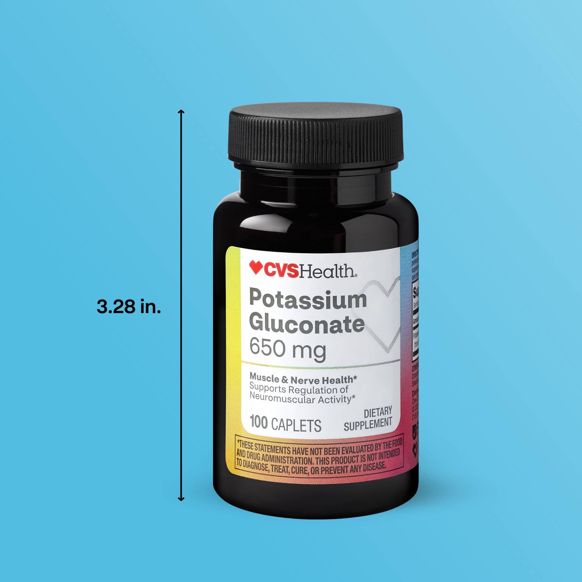 slide 3 of 10, CVS Health Potassium Gluconate Caplets, 100 Ct, 1 ct