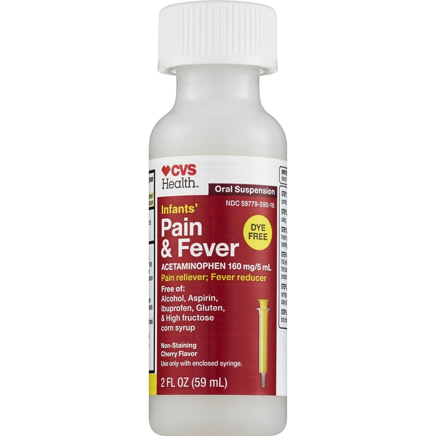 slide 2 of 5, CVS Health Infants' Acetaminophen Pain Reliever & Fever Reducer Oral Suspension, Cherry, 2 Fl Oz, 1 ct