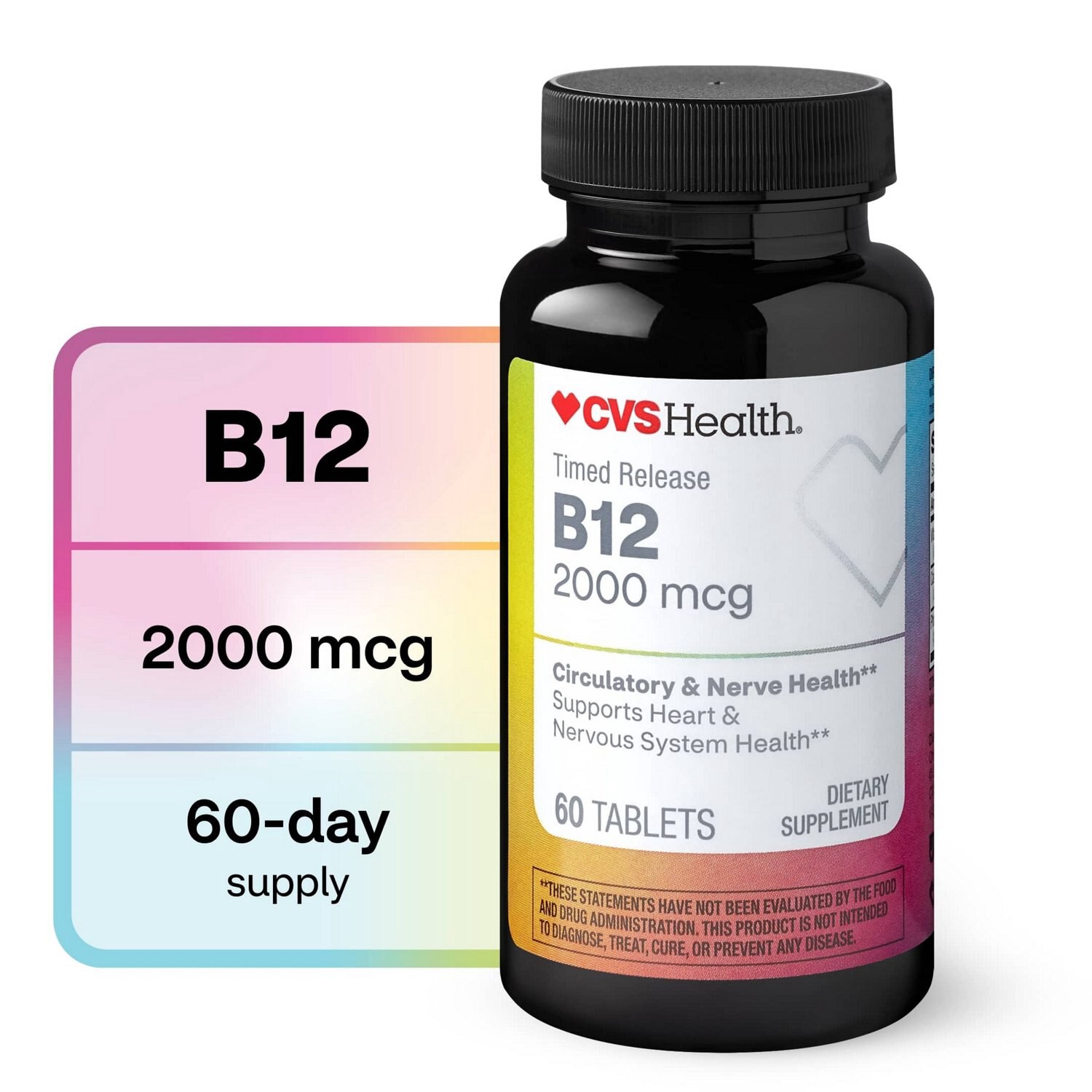 slide 6 of 10, CVS Health Vitamin B12 Tablets, 60 Ct, 1 ct