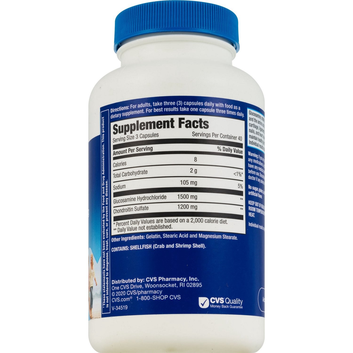 slide 2 of 6, Cvs Health Glucosamine Chondroitin Capsules, 120 Ct, 1 ct