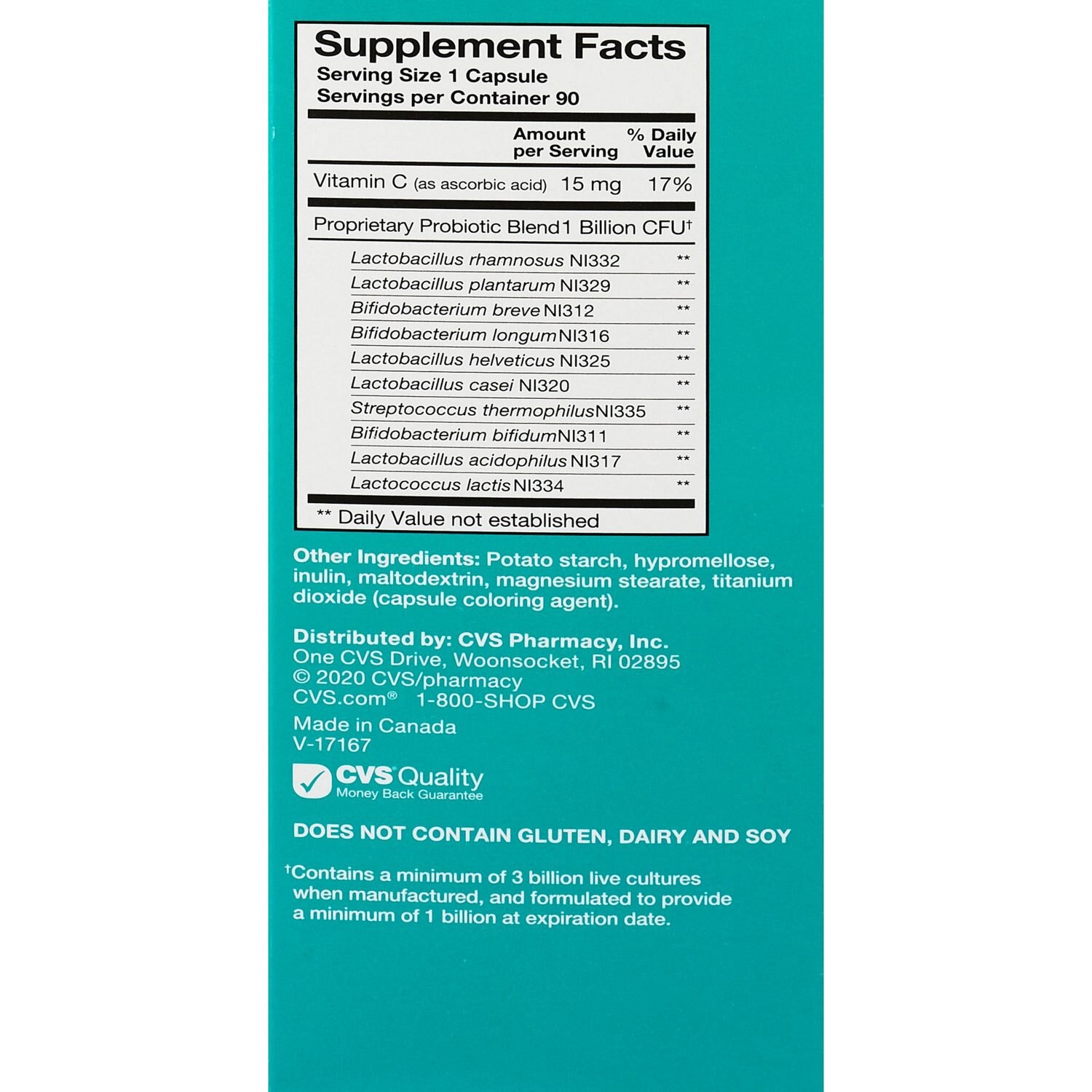 slide 4 of 6, Cvs Health Daily Probiotic Capsules, 90 Ct, 1 ct