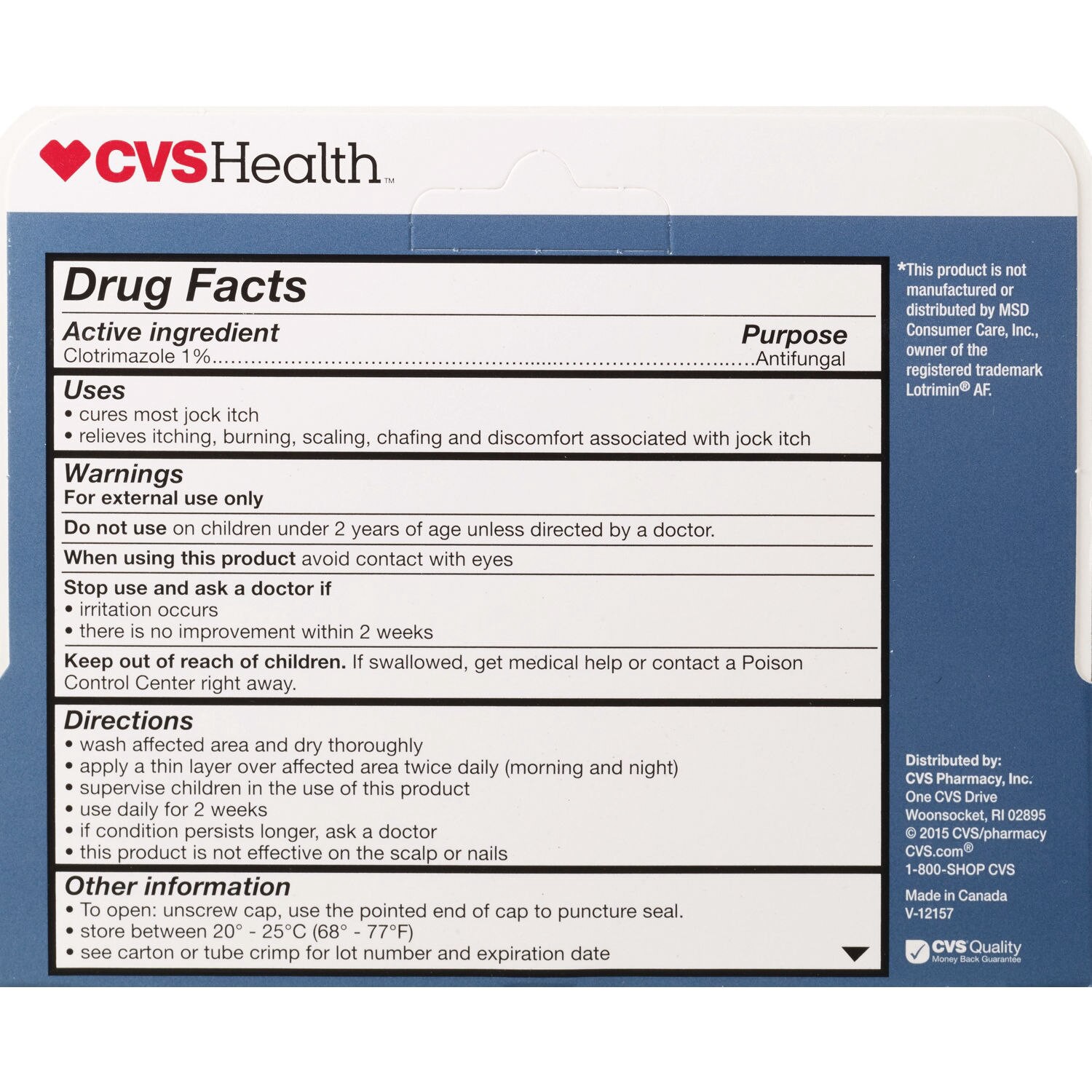 slide 3 of 9, CVS Health Antifungal Jock Itch Cream, 0.5 Oz, 0.5 oz