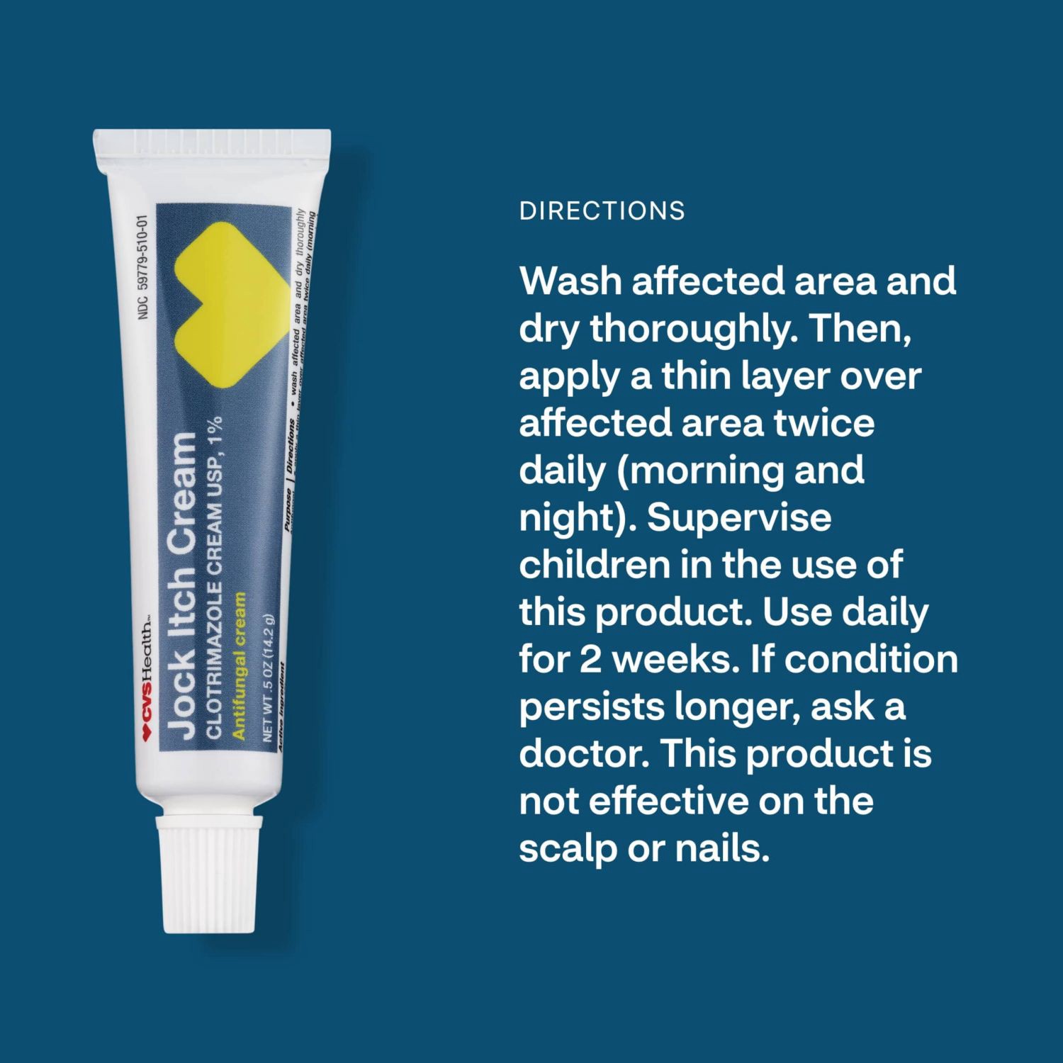 slide 6 of 9, CVS Health Antifungal Jock Itch Cream, 0.5 Oz, 0.5 oz