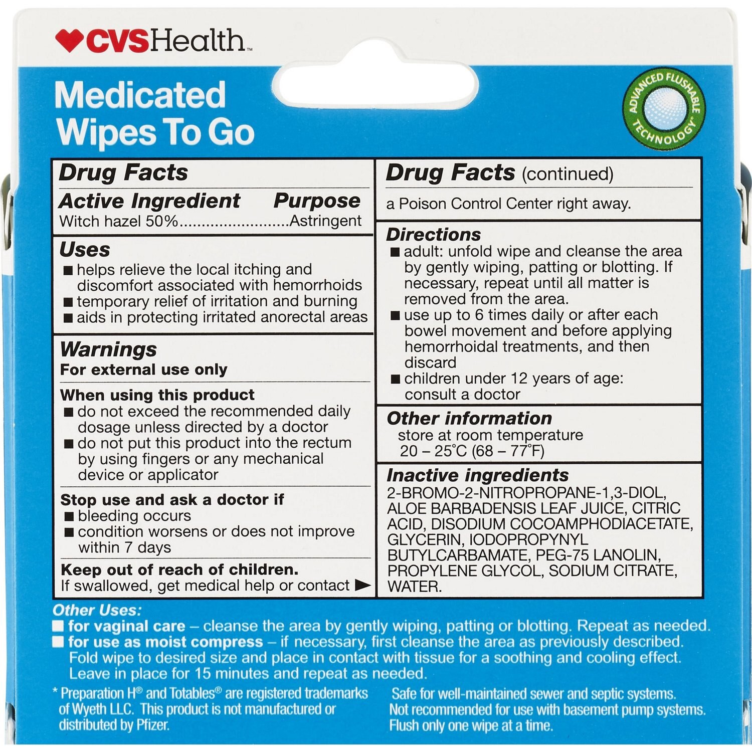 slide 2 of 4, CVS Health Hemorrhoidal Medicated Wipes, 10 Ct, 1 ct