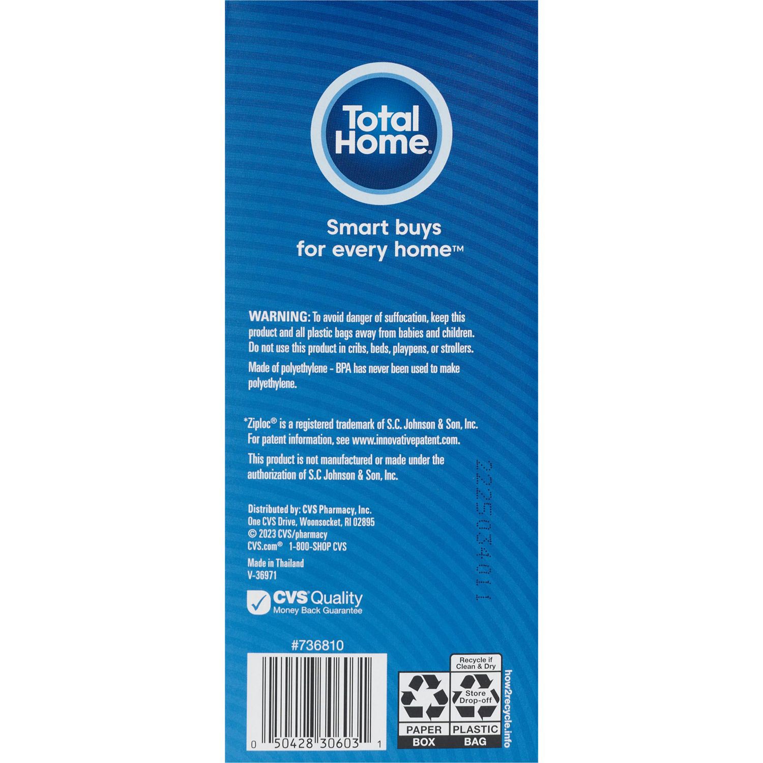 slide 3 of 5, Total Home Zipper Seal Sandwich Bags, 100 Ct, 1 ct
