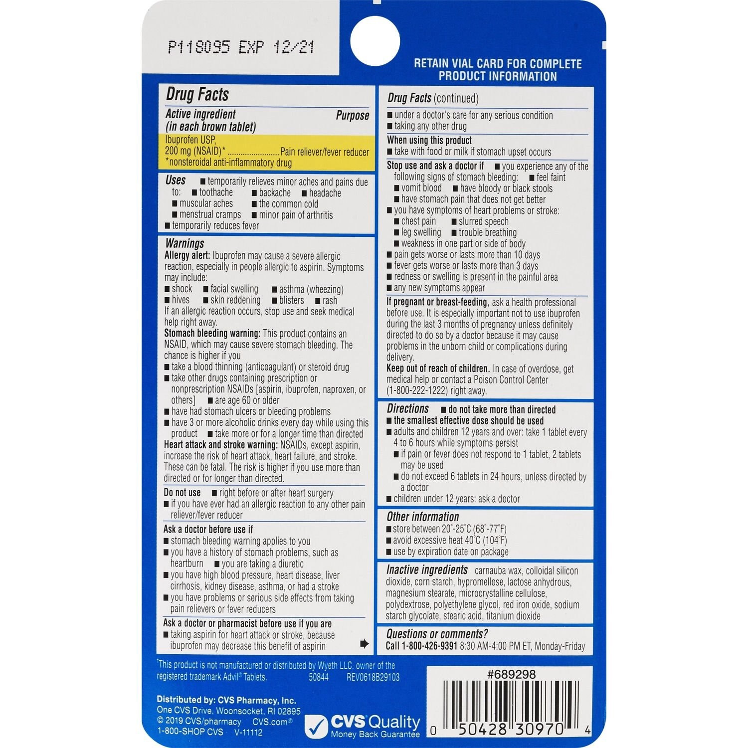 slide 4 of 4, CVS Health Ibuprofen Tablets, 20Ct, 1 ct