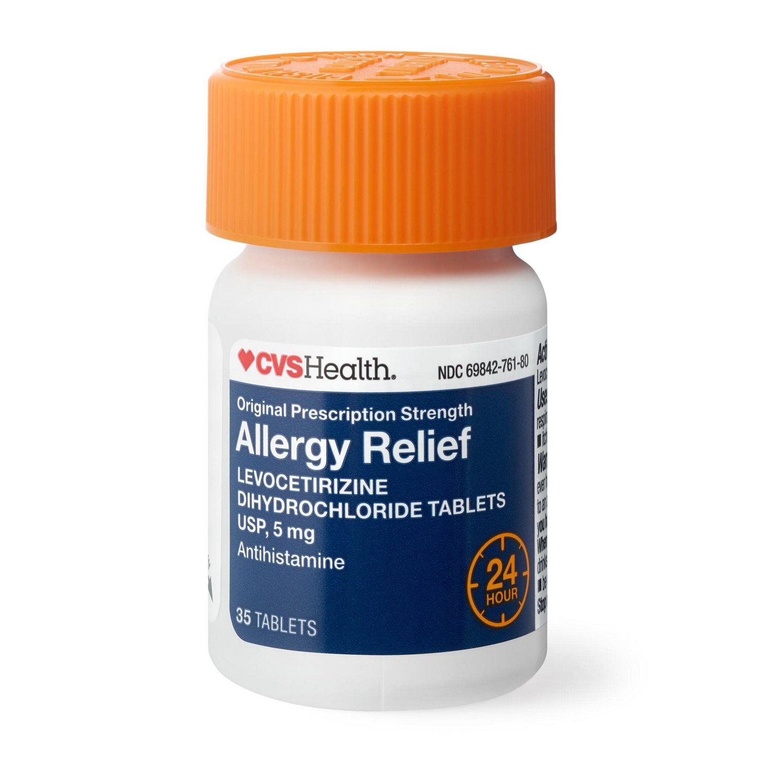 slide 2 of 6, CVS Health 24Hr Allergy Relief Levocetirizine Dihydrochloride Tablets, 35 Ct, 35 ct