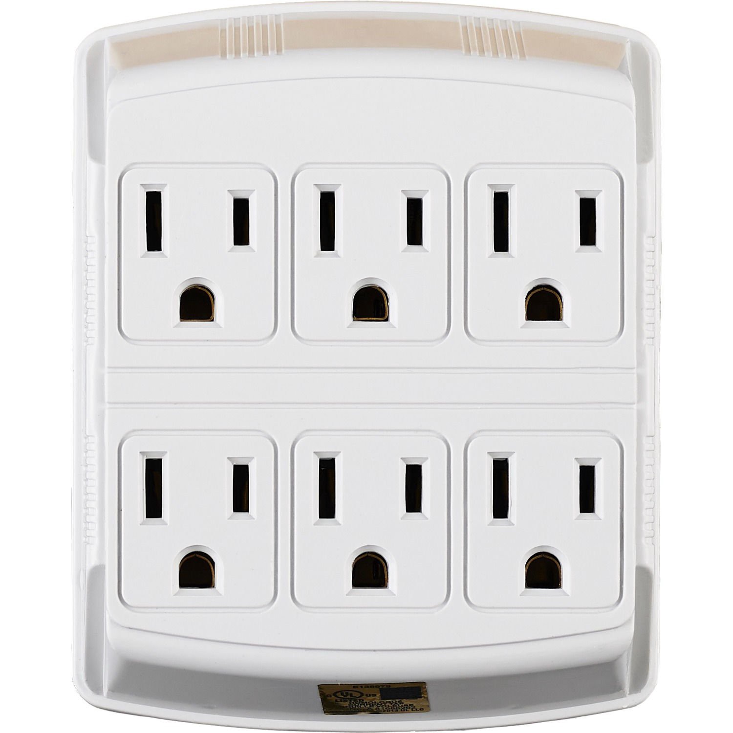 slide 3 of 3, Total Home 6 Outlet Block, White, 1 ct