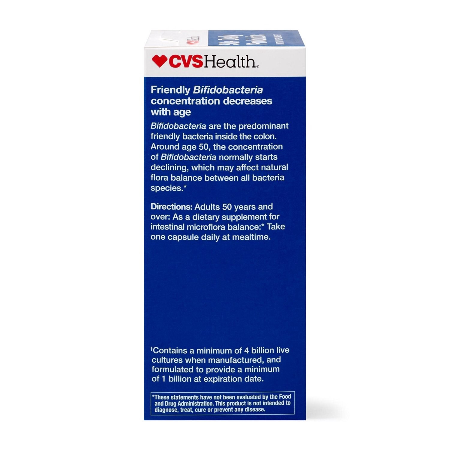 slide 3 of 3, CVS Health Adult 50+ Probiotic Capsules, 90 Ct, 1 ct