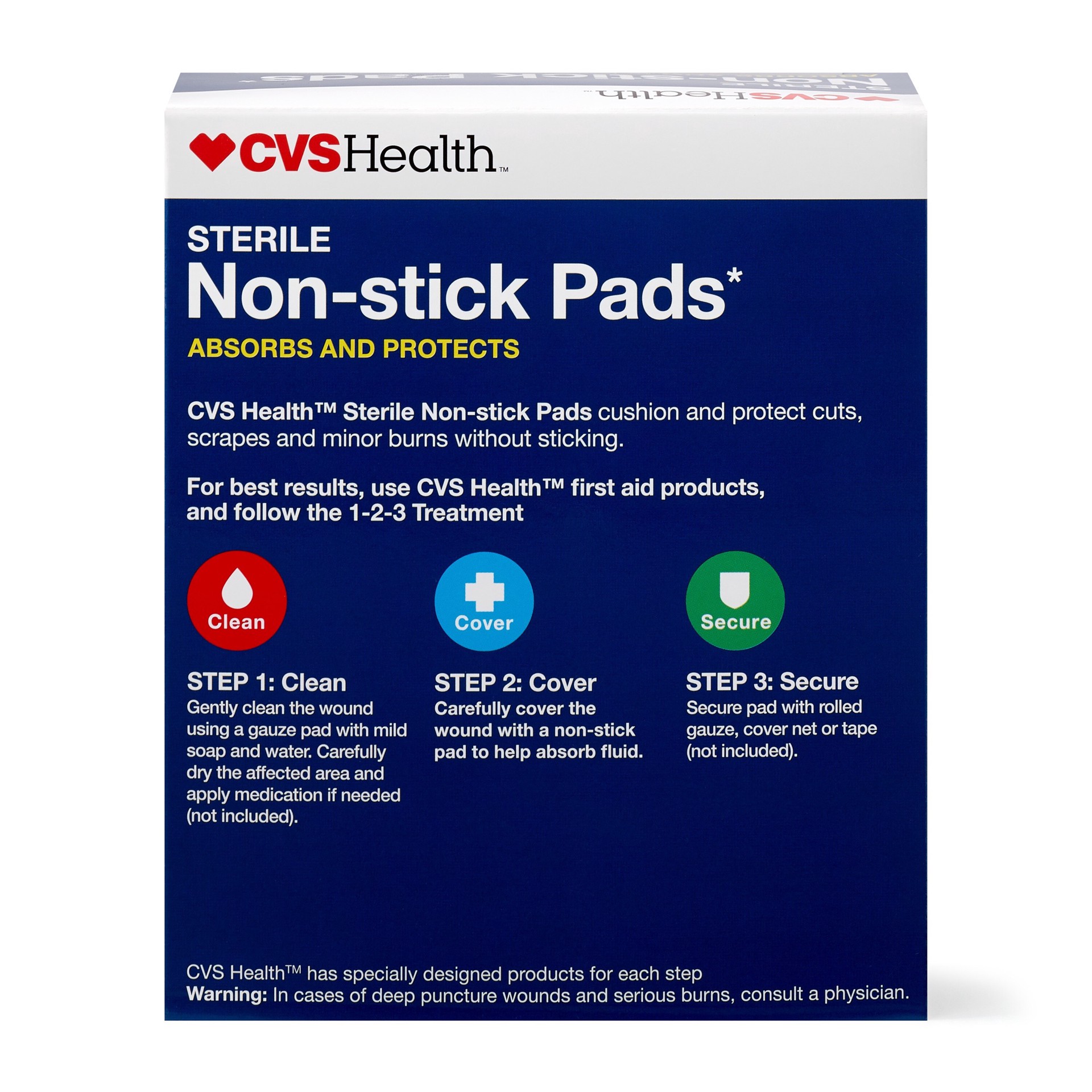 slide 6 of 6, CVS Health Sterile Non-Stick Pads, 3 In X 4 In, 25 Ct, 1 ct