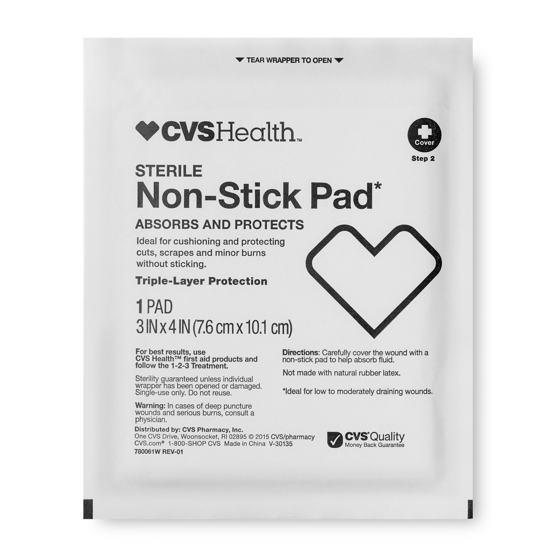 slide 5 of 6, CVS Health Sterile Non-Stick Pads, 3 In X 4 In, 25 Ct, 1 ct
