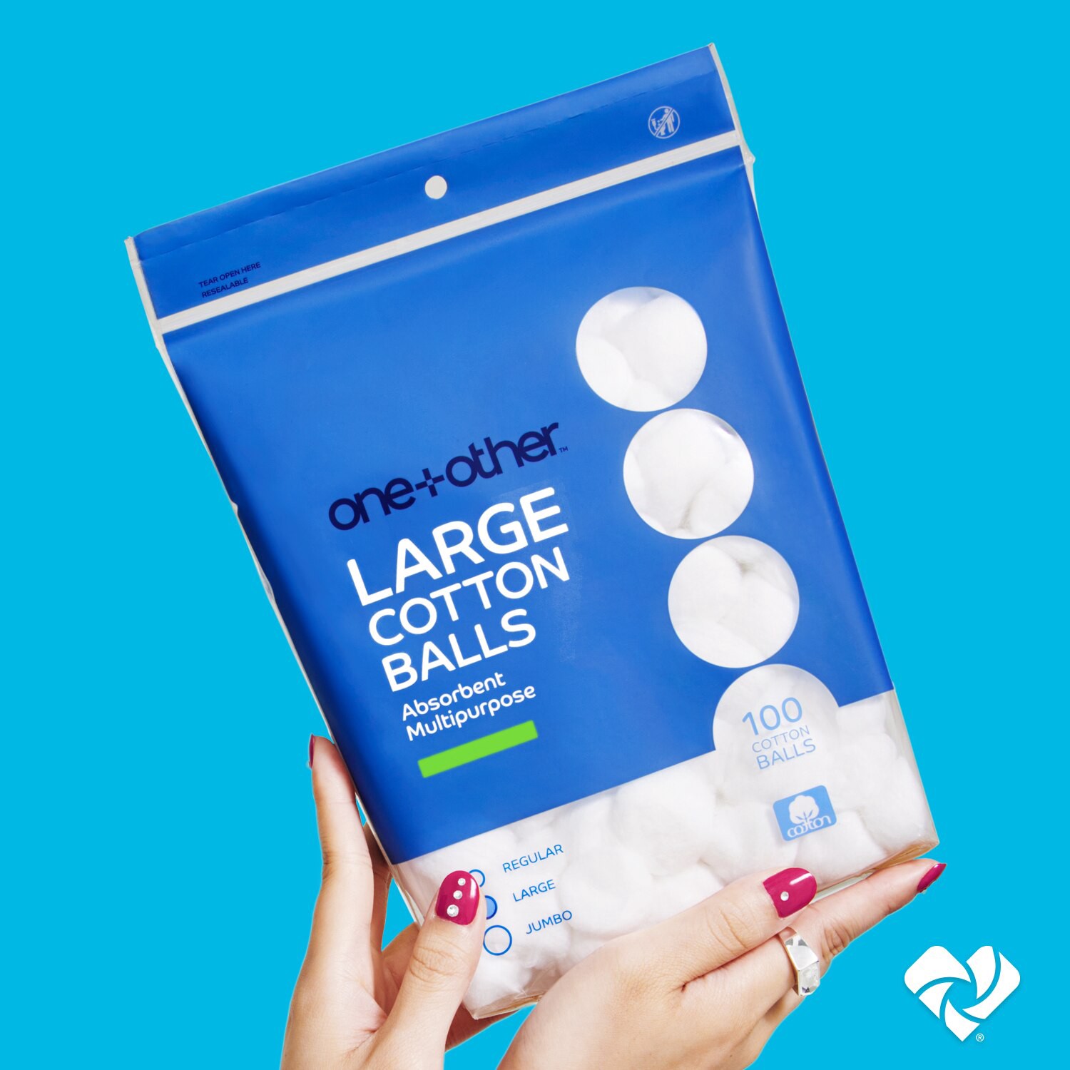 slide 5 of 6, One+Other Large Absorbent Cotton Balls, 100Ct, 1 ct