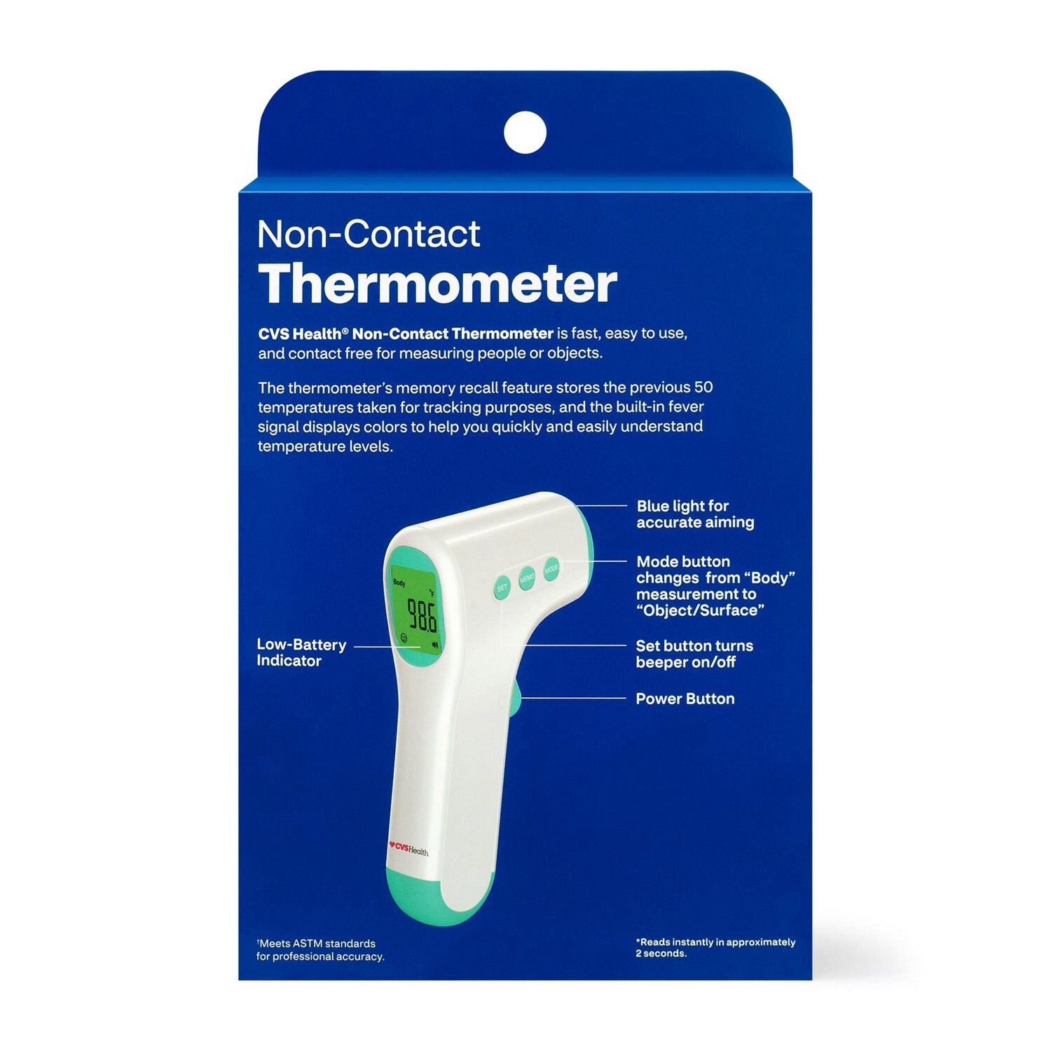 slide 4 of 6, CVS Health Non-Contact Infrared Digital Thermometer, 1 ct