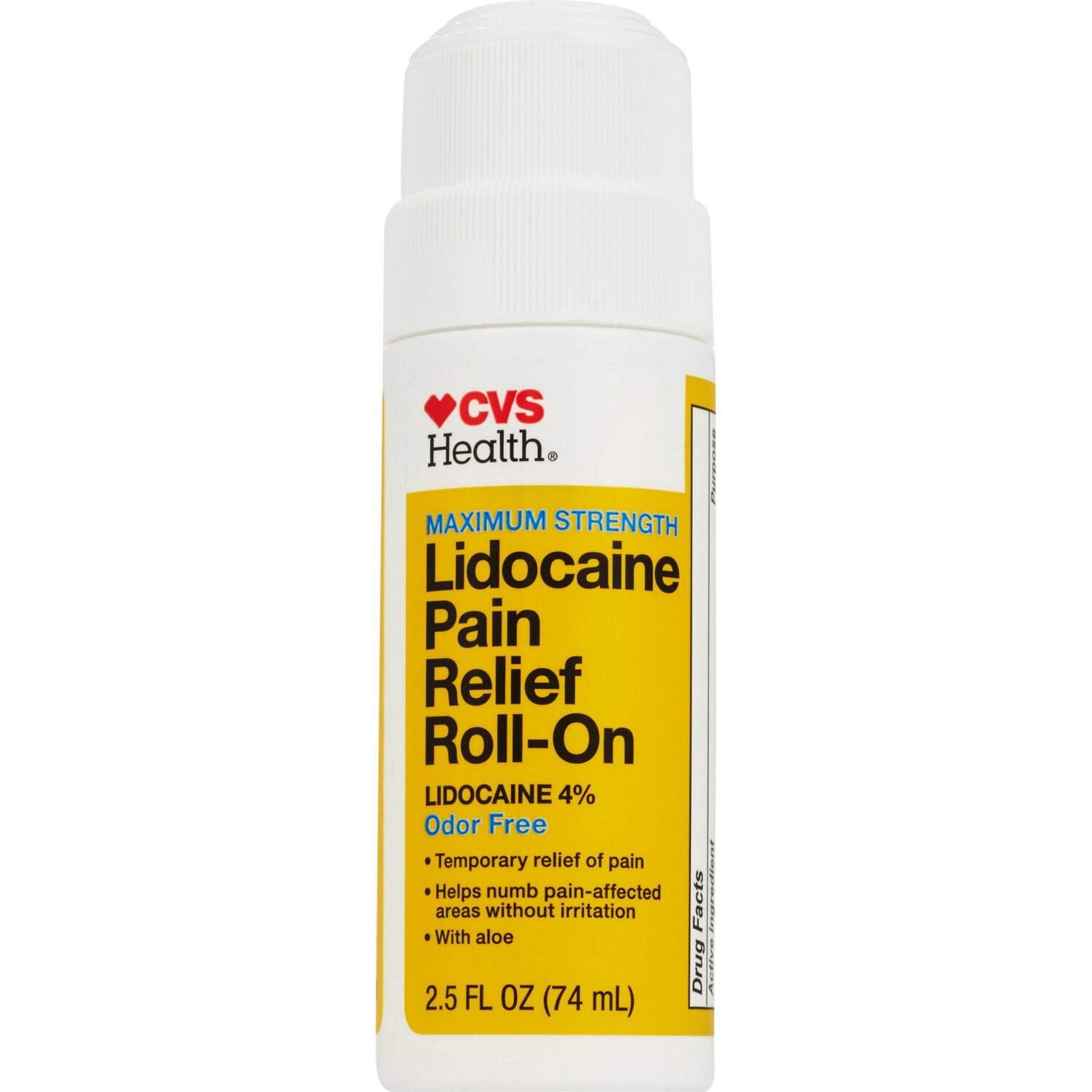 slide 3 of 4, CVS Health Maximum Strength Lidocaine Pain Relief Roll-On, 2.5 Fl Oz, 1 ct