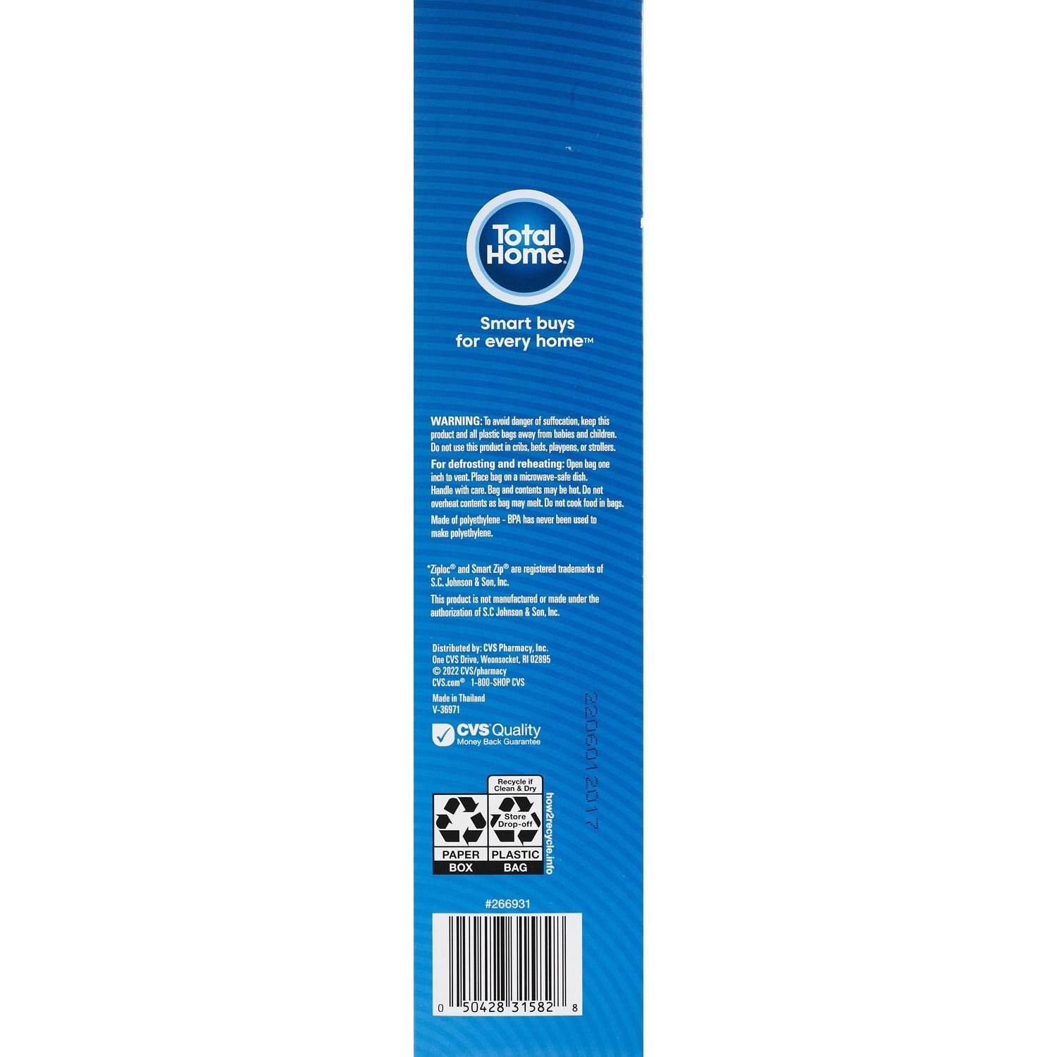 slide 5 of 6, Total Home Storage Bags, Color Seal Double Zipper Gallon, 20 Ct, 1 ct