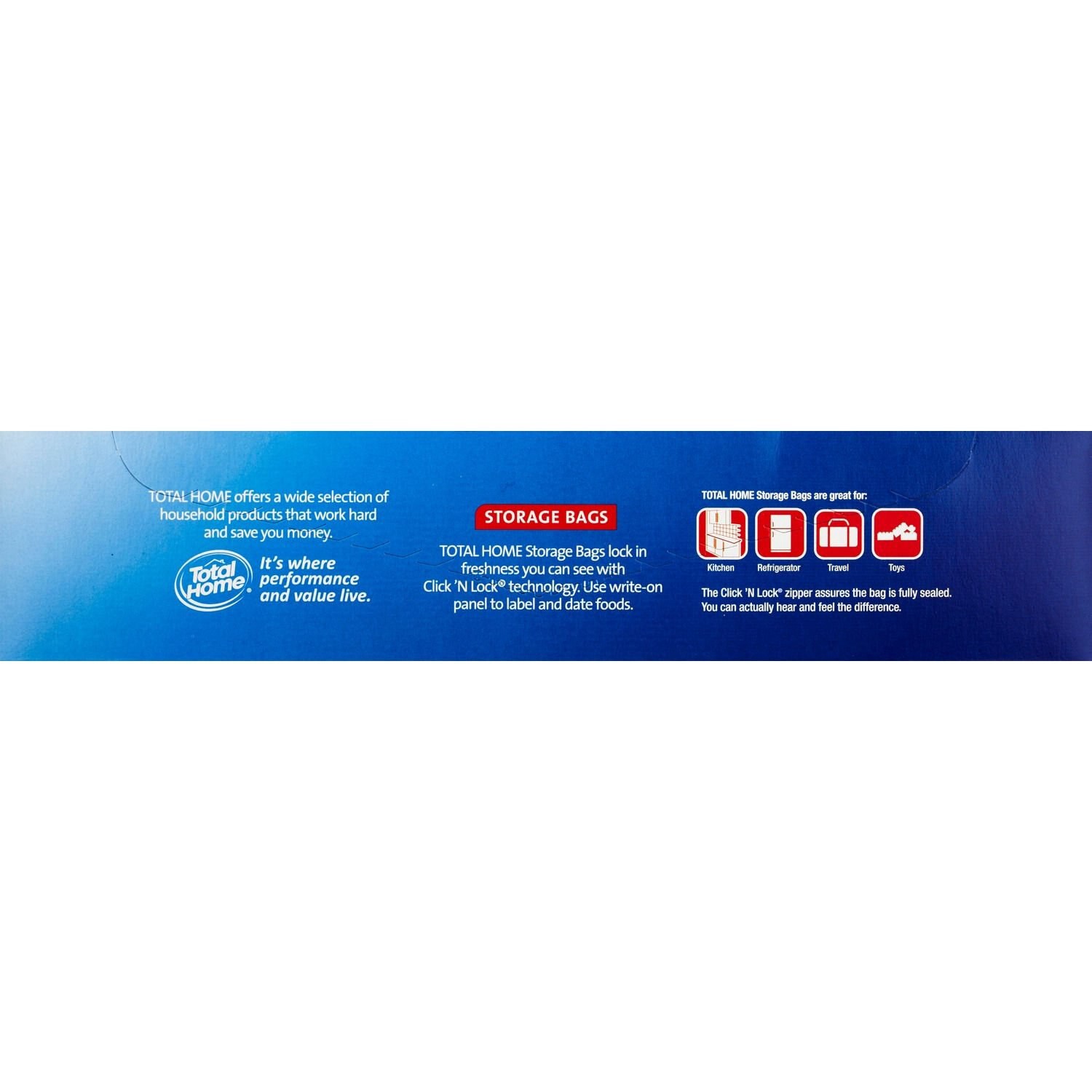 slide 4 of 6, Total Home Storage Bags, Color Seal Double Zipper Gallon, 20 Ct, 1 ct