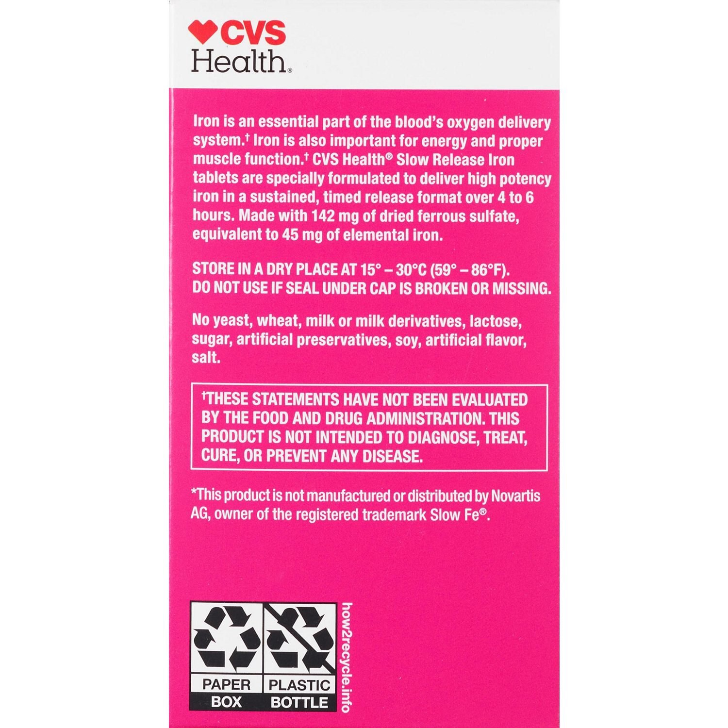 slide 3 of 6, CVS Health Slow Release Iron Tablets, 60 Ct, 1 ct