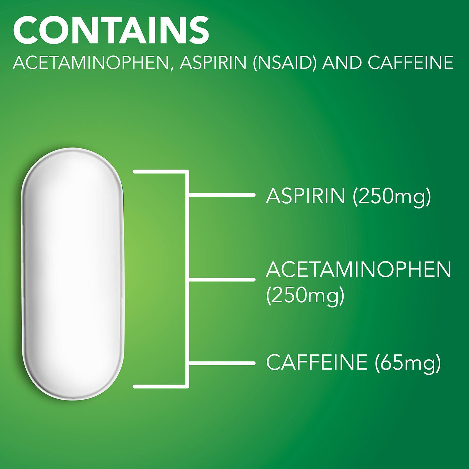 slide 4 of 9, CVS Health Migraine Relief Acetaminophen Aspirin (Nsaid) & Caffeine Tablets, 100 Ct, 1 ct