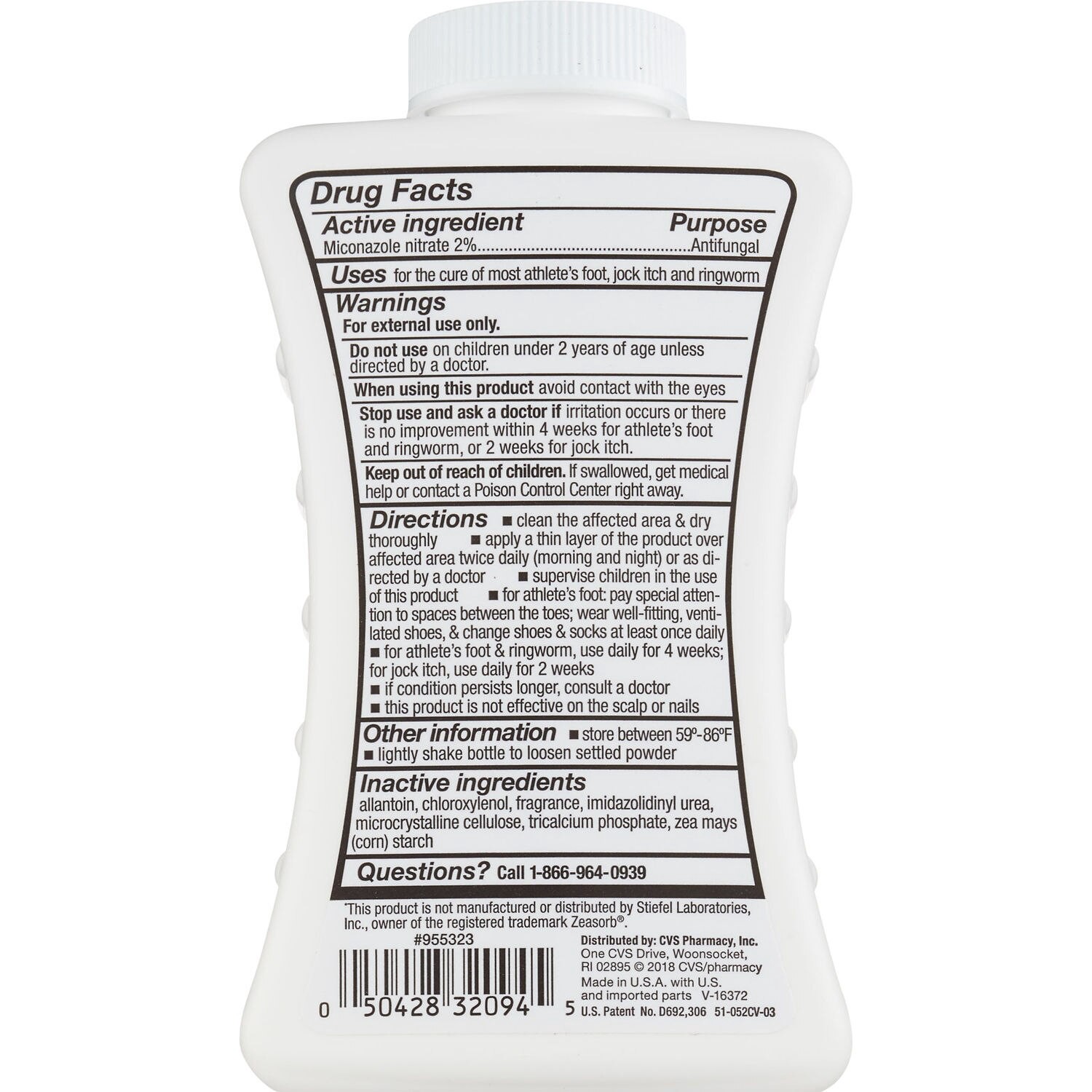 slide 5 of 8, CVS Health Anti-Fungal Powder, 2.5 Oz, 1 ct