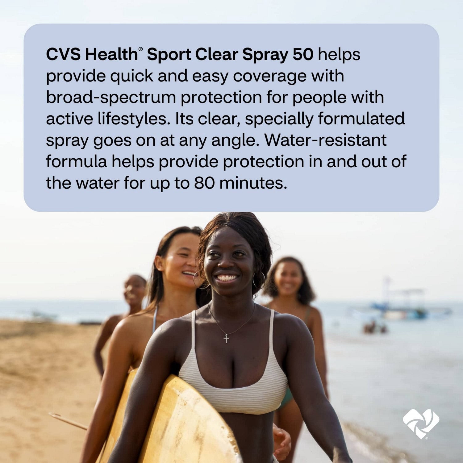 slide 2 of 9, CVS Health Sport Clear Broad Spectrum Sunscreen Spray 5.5 Oz, Spf 50, 1 ct