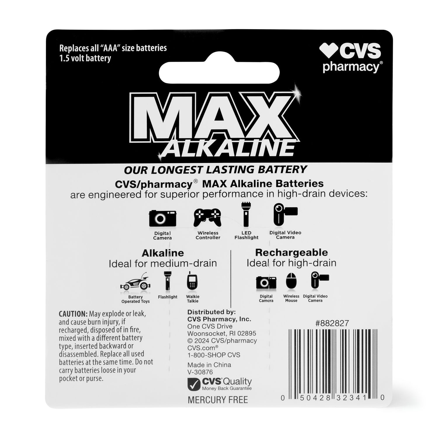 slide 3 of 3, CVS Health Cvs Max Alkaline Batteries, Aaa, 1.5 Volt, 6 Ct, 1 ct