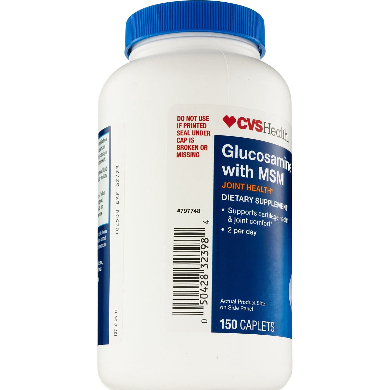 slide 5 of 7, CVS Health Glucosamine Hci With Msm Caplets, 150 Ct, 1 ct