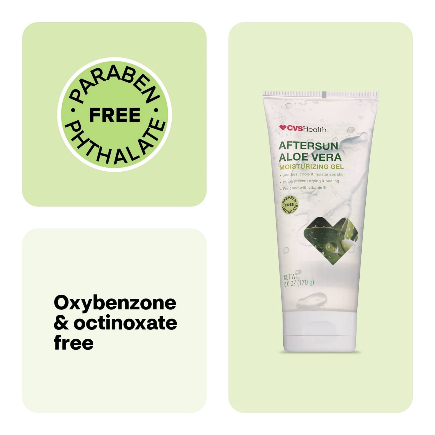 slide 7 of 7, CVS Health Aftersun Aloe Vera Moisturizing Gel, 6 Oz, 1 ct