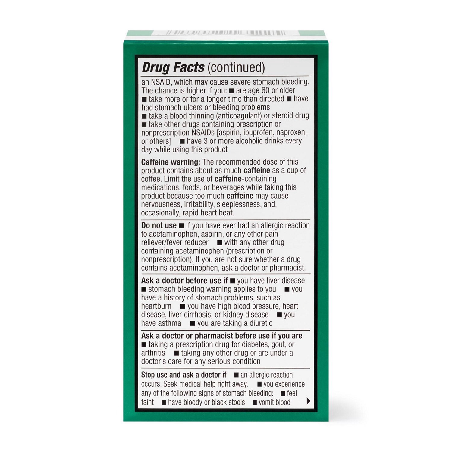 slide 7 of 8, CVS Health Extra Strength Headache Relief Acetaminophen, Aspirin (Nsaid) & Caffeine Caplets, 100 Ct, 1 ct