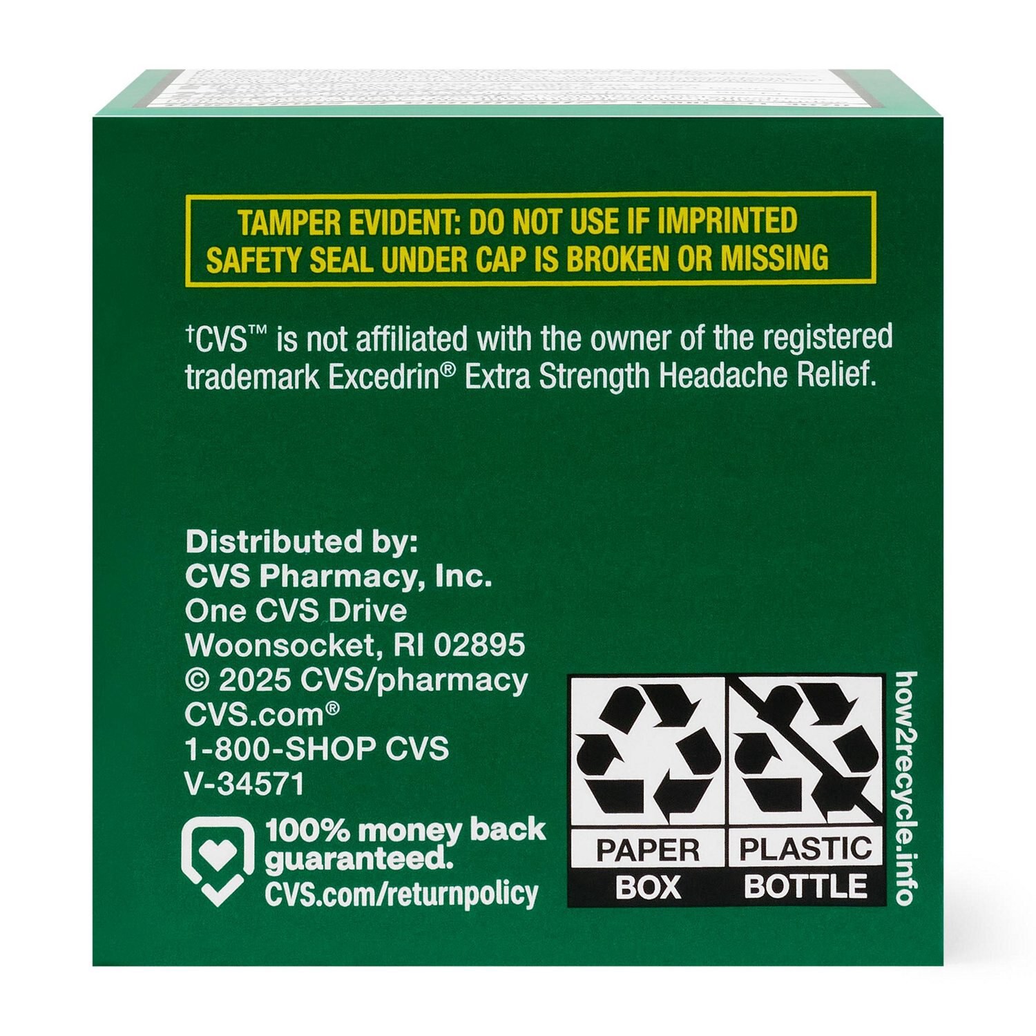 slide 3 of 8, CVS Health Extra Strength Headache Relief Acetaminophen, Aspirin (Nsaid) & Caffeine Caplets, 100 Ct, 1 ct