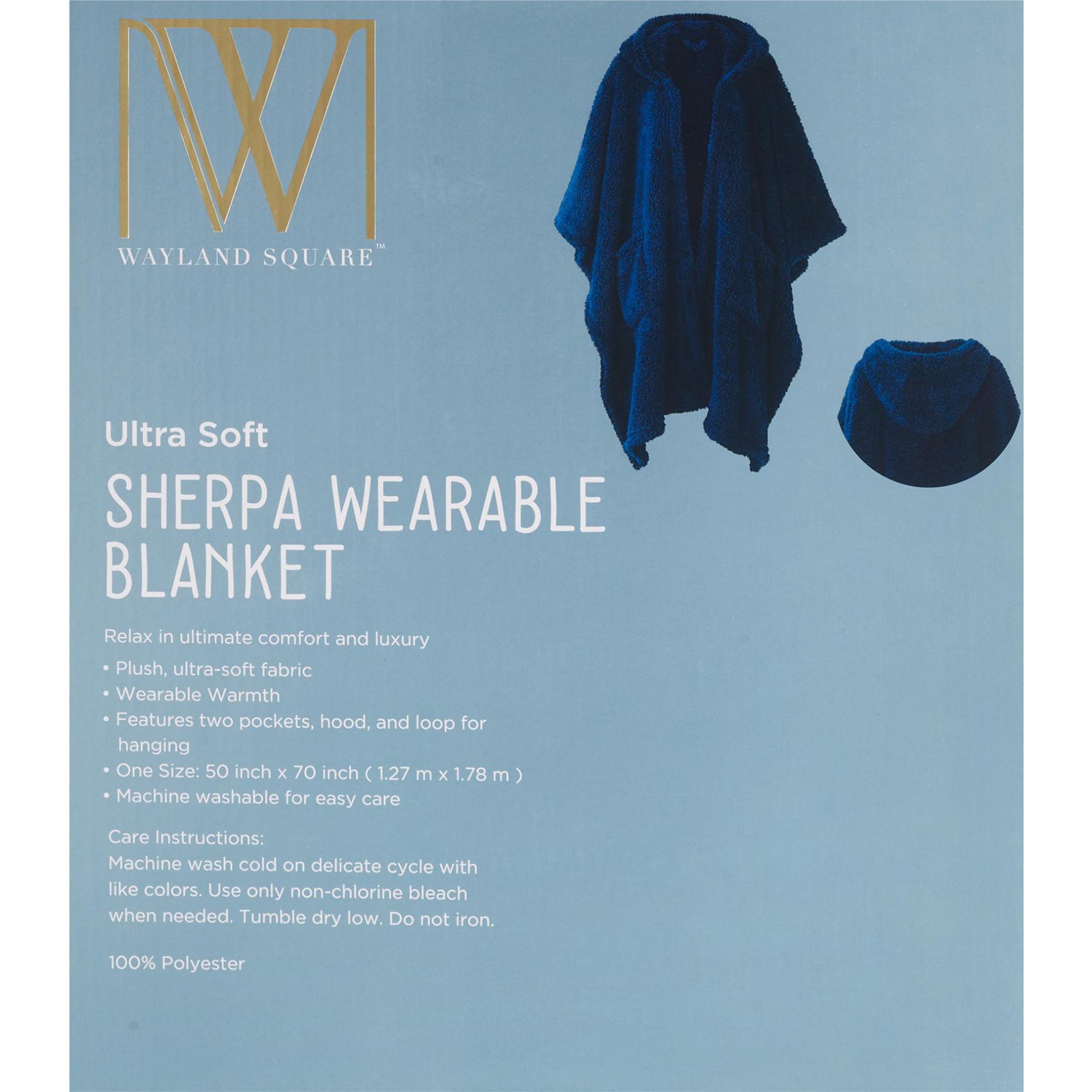 slide 2 of 2, NON BRAND Kata Hooded Wearable Blanket Navy, 1 ct