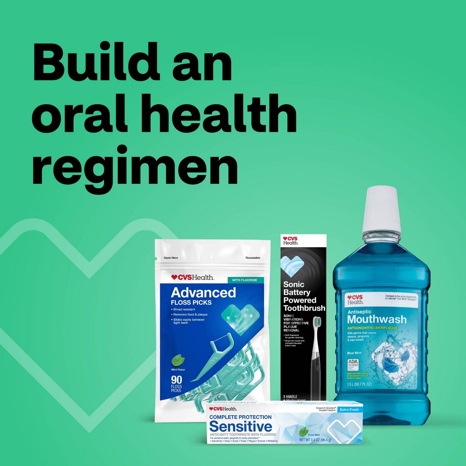 slide 5 of 6, CVS Health Antiseptic Mouthwash For Antigingivitis & Antiplaque, Green Mint, 1.5 L, 1 ct