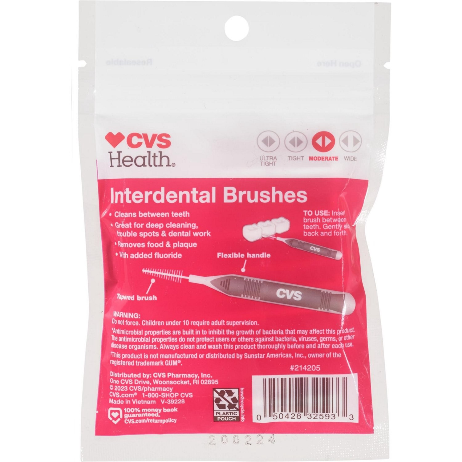 slide 2 of 2, CVS Health Moderate Interdental Brushes, 16 Ct, 1 ct