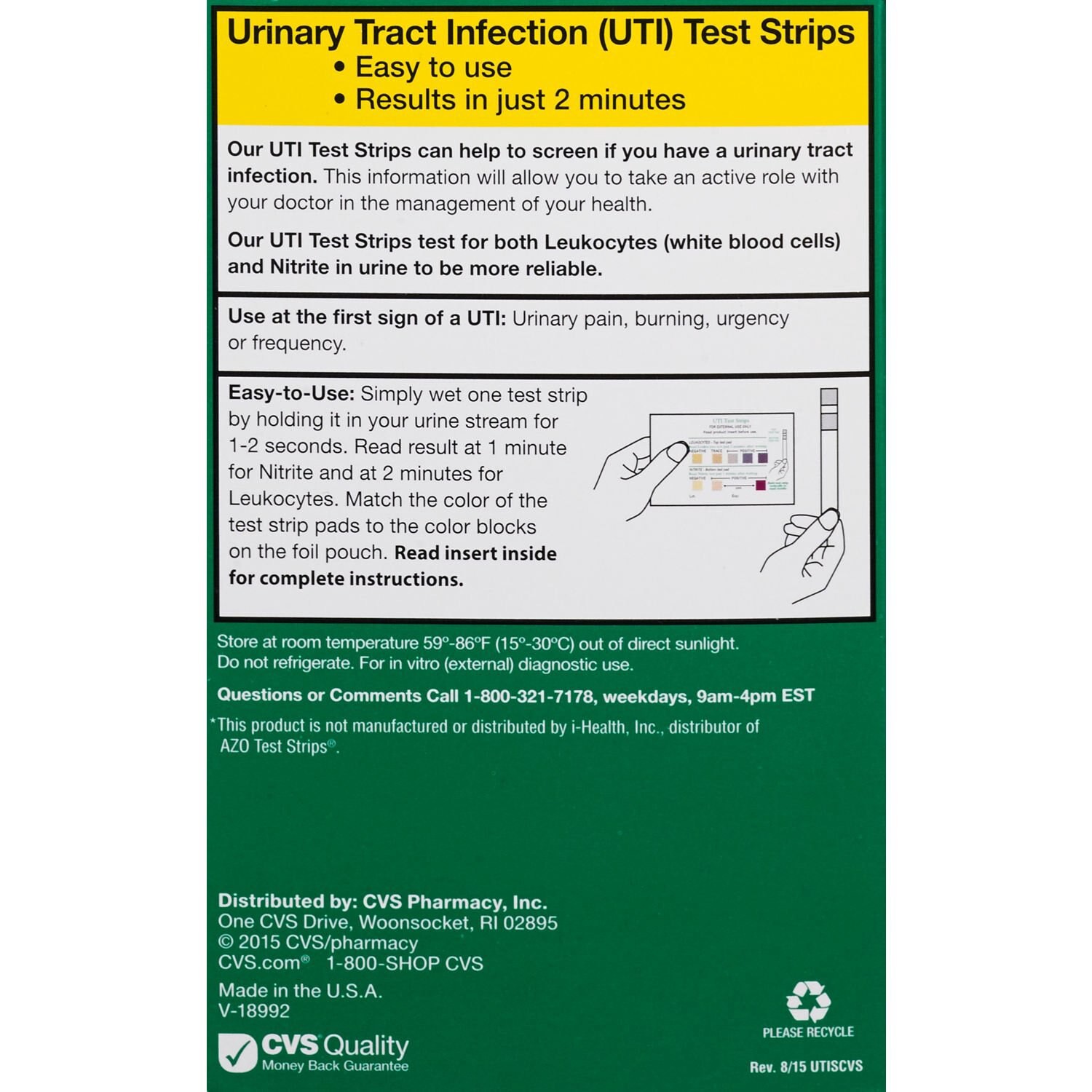 slide 2 of 2, CVS Health Urinary Tract Infection Test Strips, 3 Ct, 1 ct