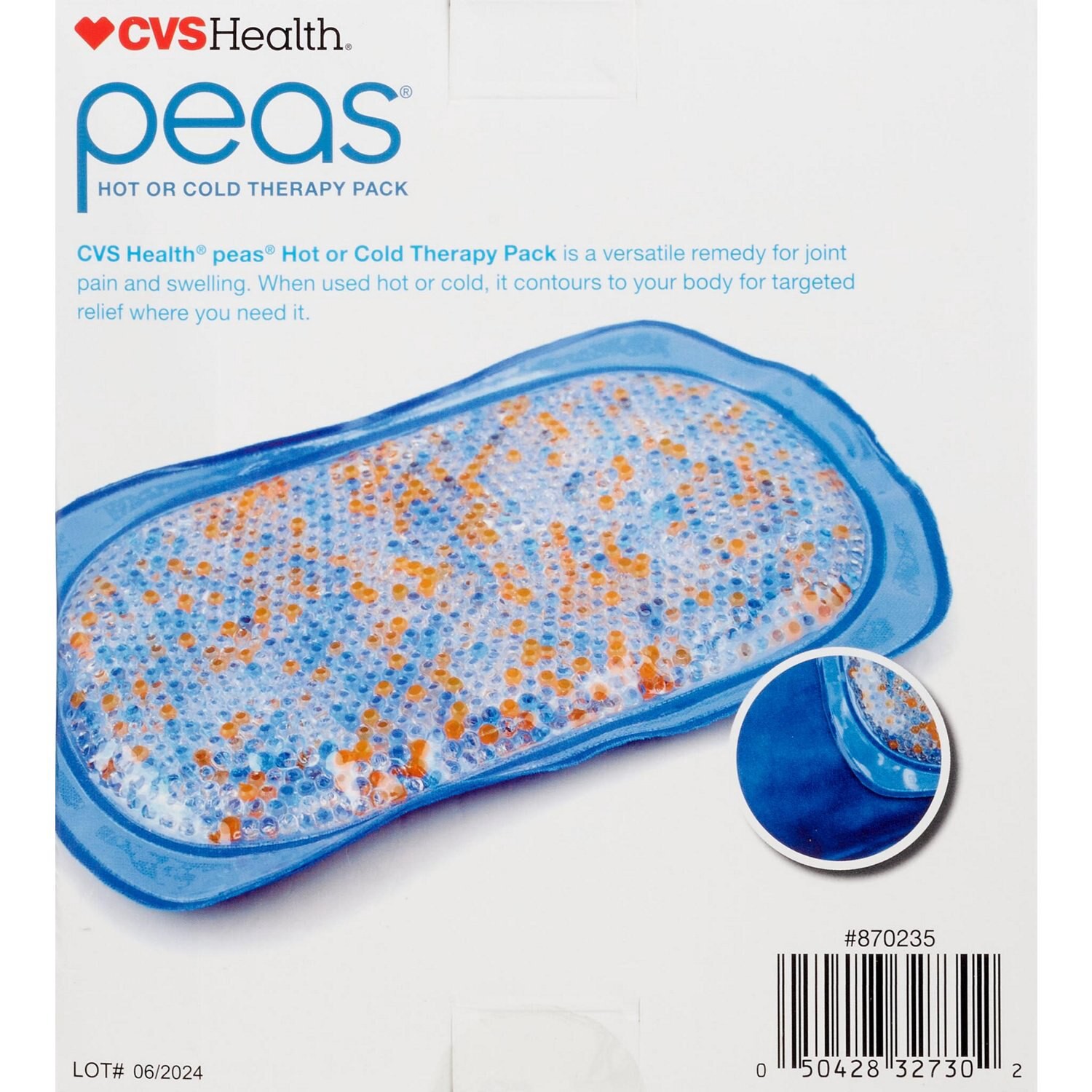 slide 3 of 4, CVS Health Peas Hot Or Cold Therapy Pack, Large, 1 ct