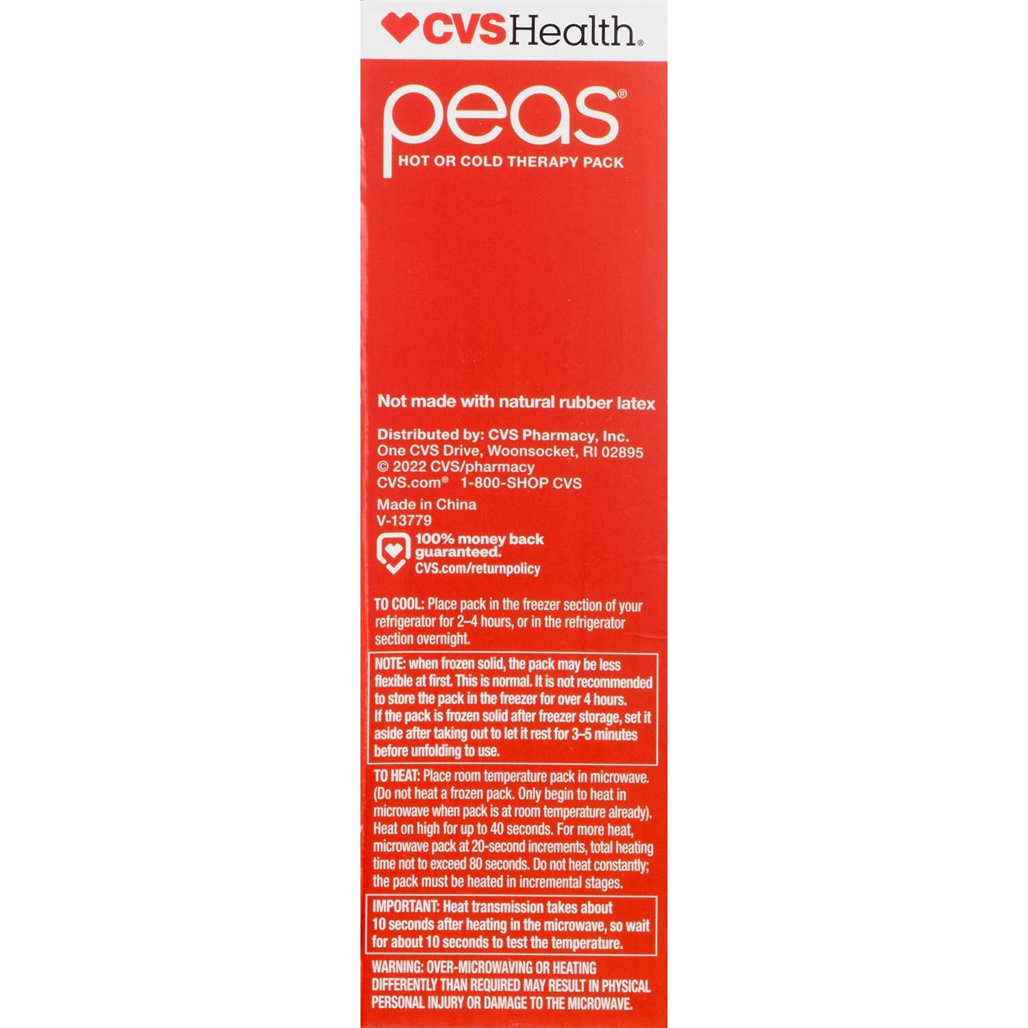 slide 2 of 4, CVS Health Peas Hot Or Cold Therapy Pack, Large, 1 ct