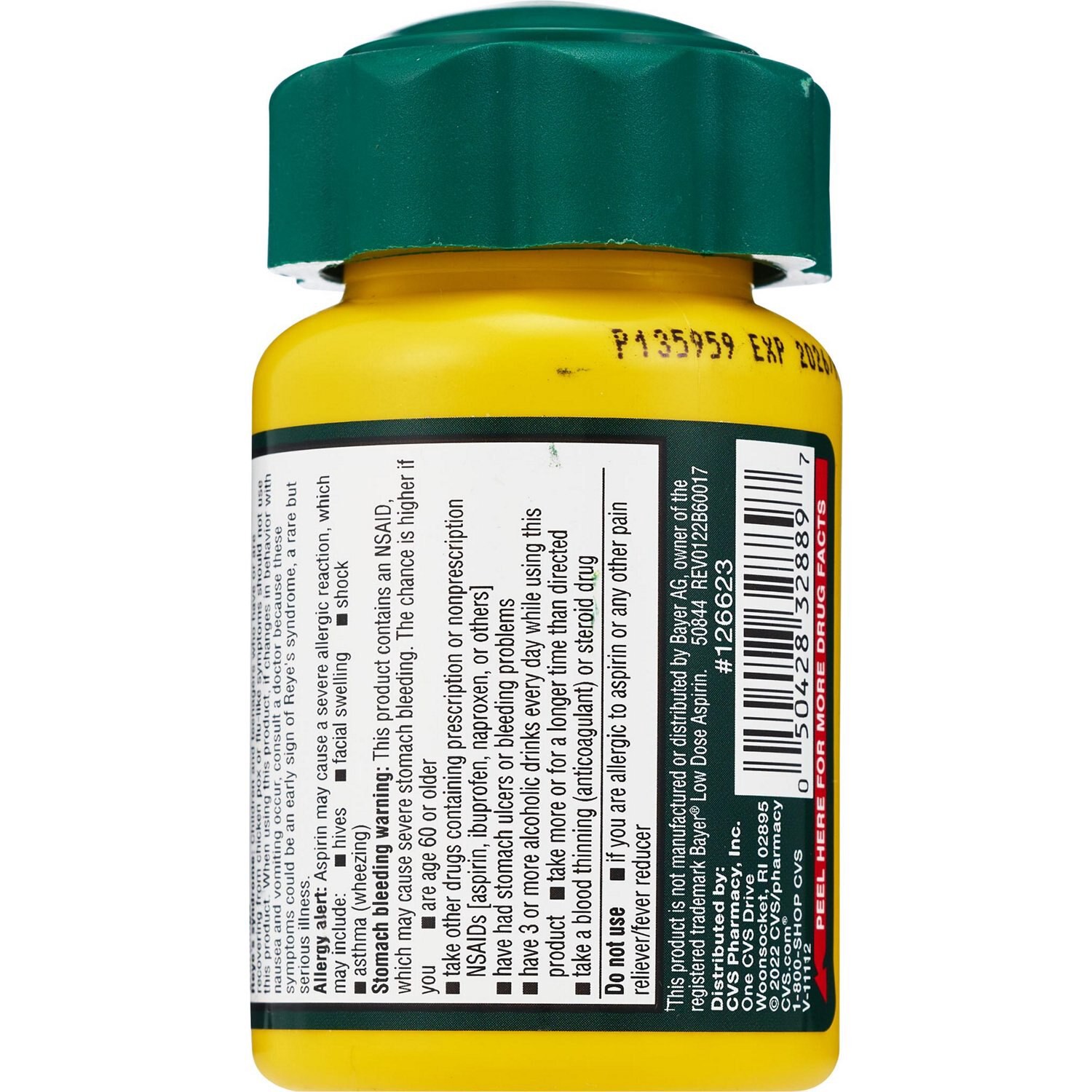 slide 5 of 5, CVS Health Low Strength Aspirin 81 Mg Enteric Coated Tablets, 300 Ct, 1 ct