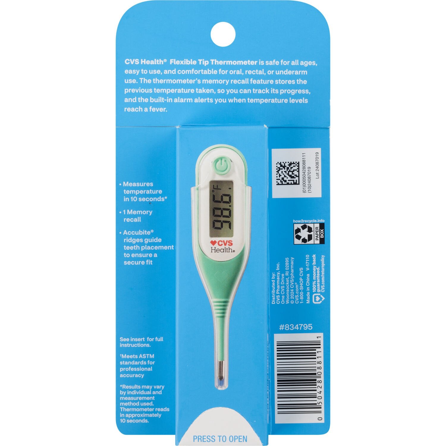 slide 4 of 5, CVS Health Flexible Tip Digital Thermometer, 1 ct