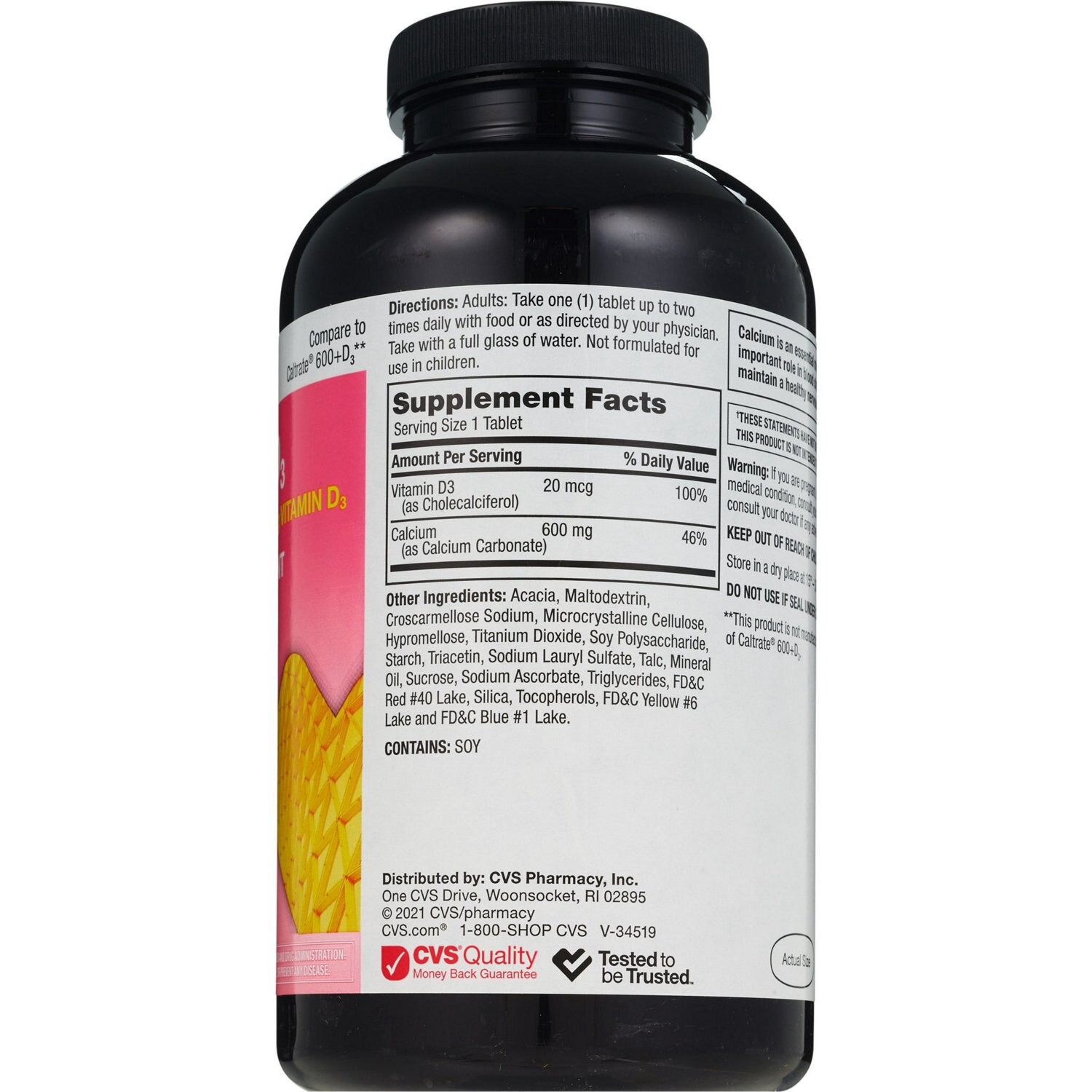 slide 5 of 5, Cvs Health Calcium & Vitamin D3 Tablets, 600 Ct, 1 ct