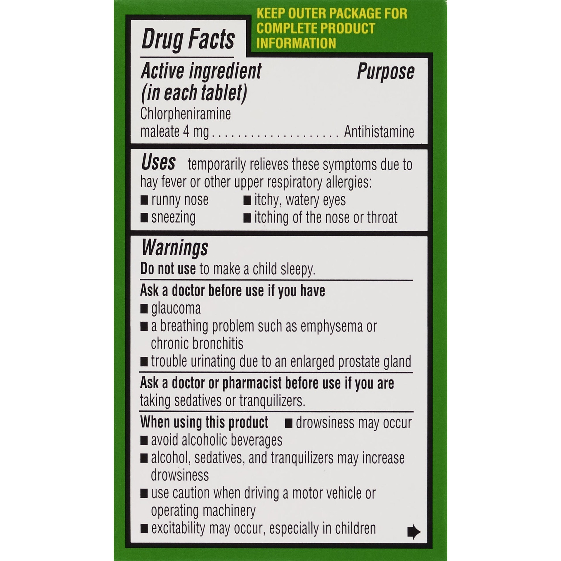 slide 3 of 4, CVS Health 4Hr Allergy Relief Chlorpheniramine Maleate, 100 Ct, 1 ct