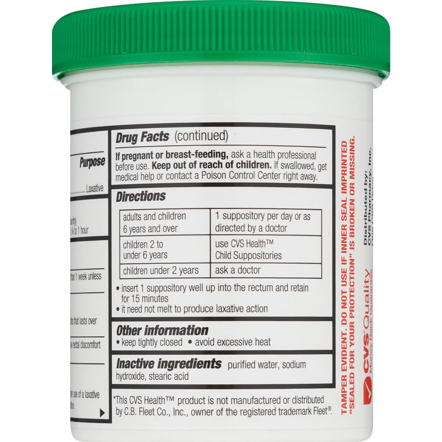 slide 3 of 5, CVS Health Glycerin Suppositories Adult Size, 50 Ct, 1 ct