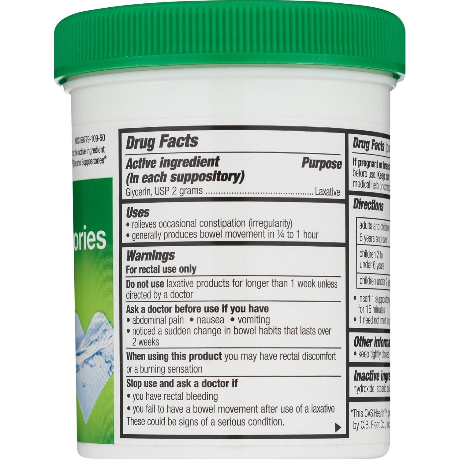 slide 2 of 5, CVS Health Glycerin Suppositories Adult Size, 50 Ct, 1 ct