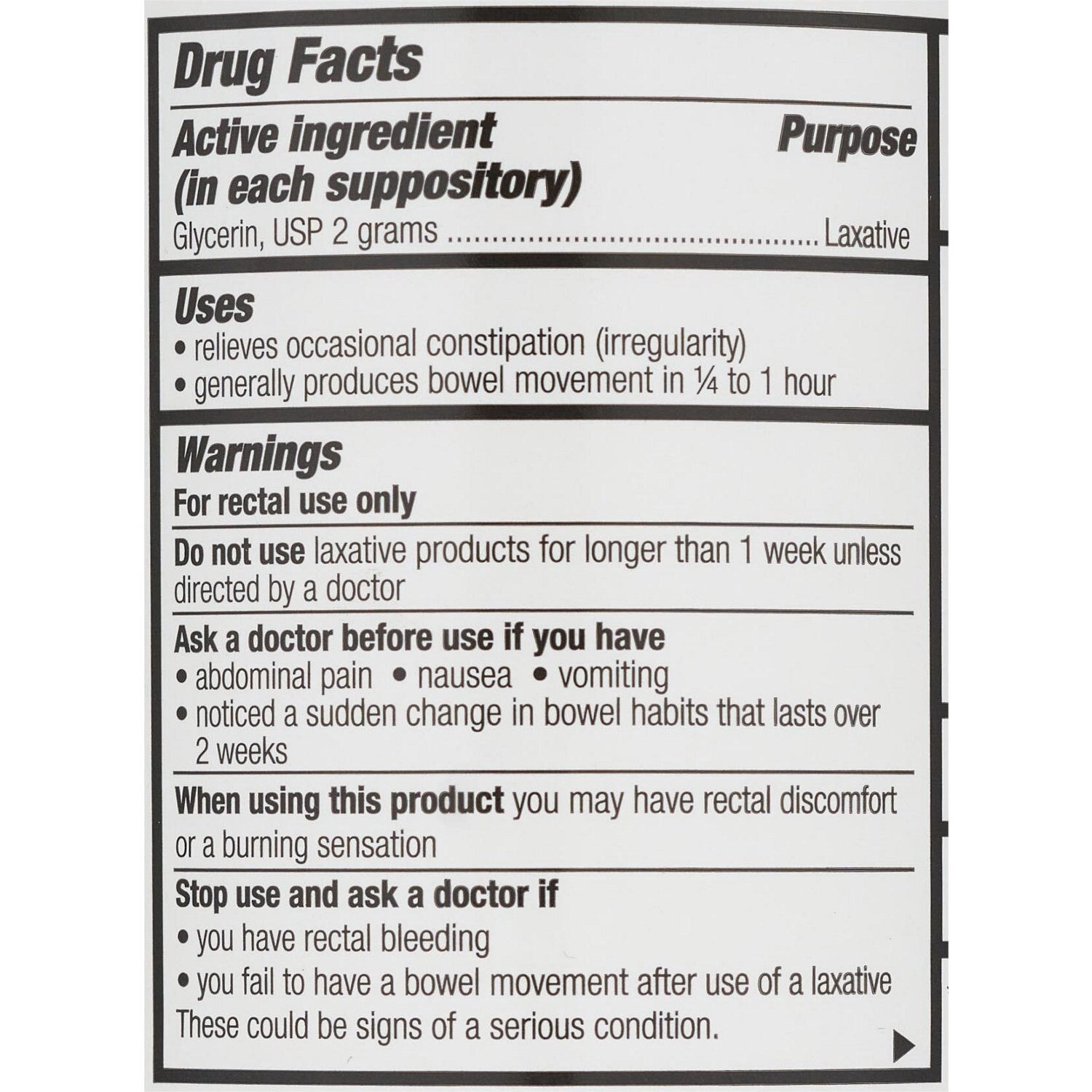 slide 4 of 5, CVS Health Glycerin Suppositories Adult Size, 50 Ct, 1 ct
