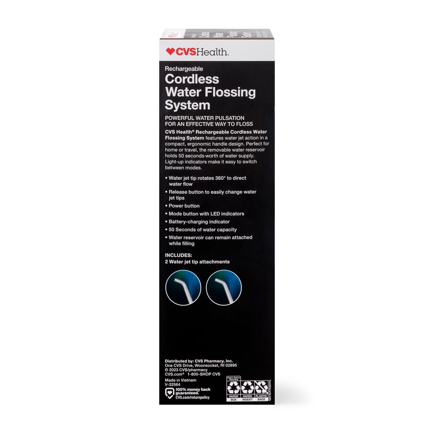 slide 5 of 5, CVS Health Rechargeable Cordless Water Flossing System, 1 ct