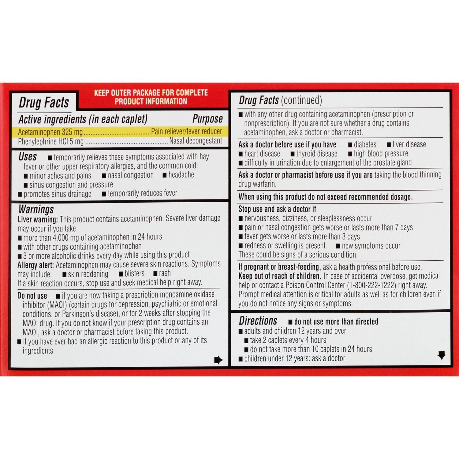 slide 6 of 6, CVS Health Non Drowsy Maximum Strength Sinus Pe Pressure + Pain Reliever, 24 Ct, 1 ct