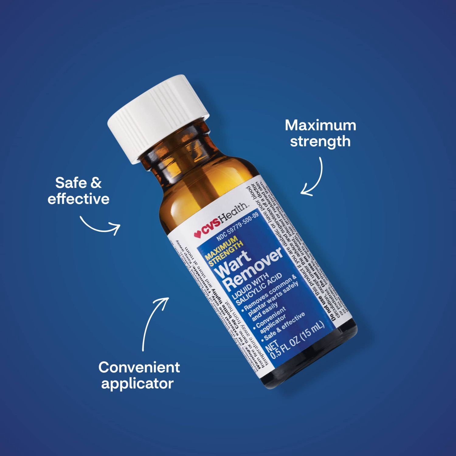 slide 6 of 10, CVS Health Maximum Strength Wart Remover Liquid, 0.5 Fl Oz, 1 ct