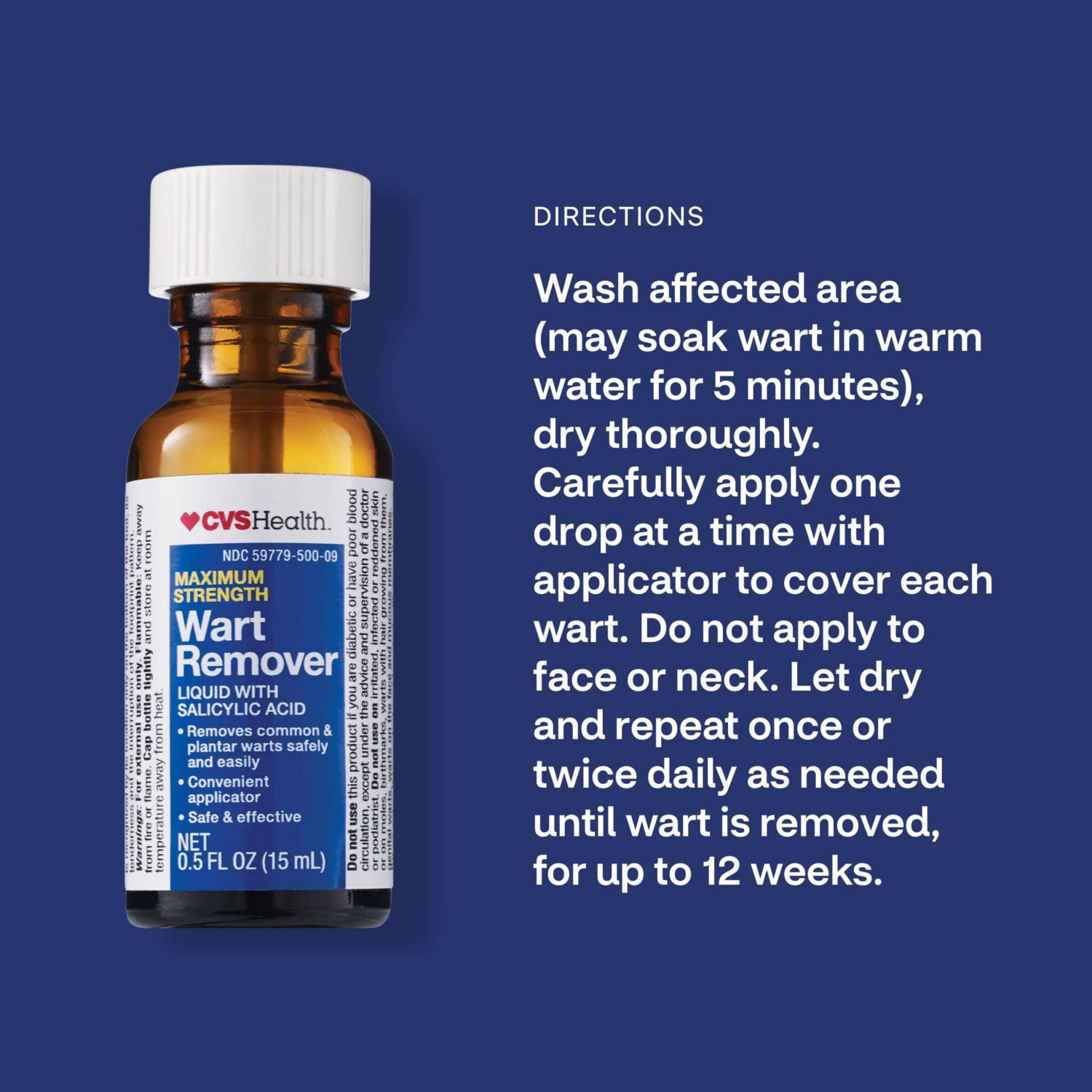 slide 8 of 10, CVS Health Maximum Strength Wart Remover Liquid, 0.5 Fl Oz, 1 ct